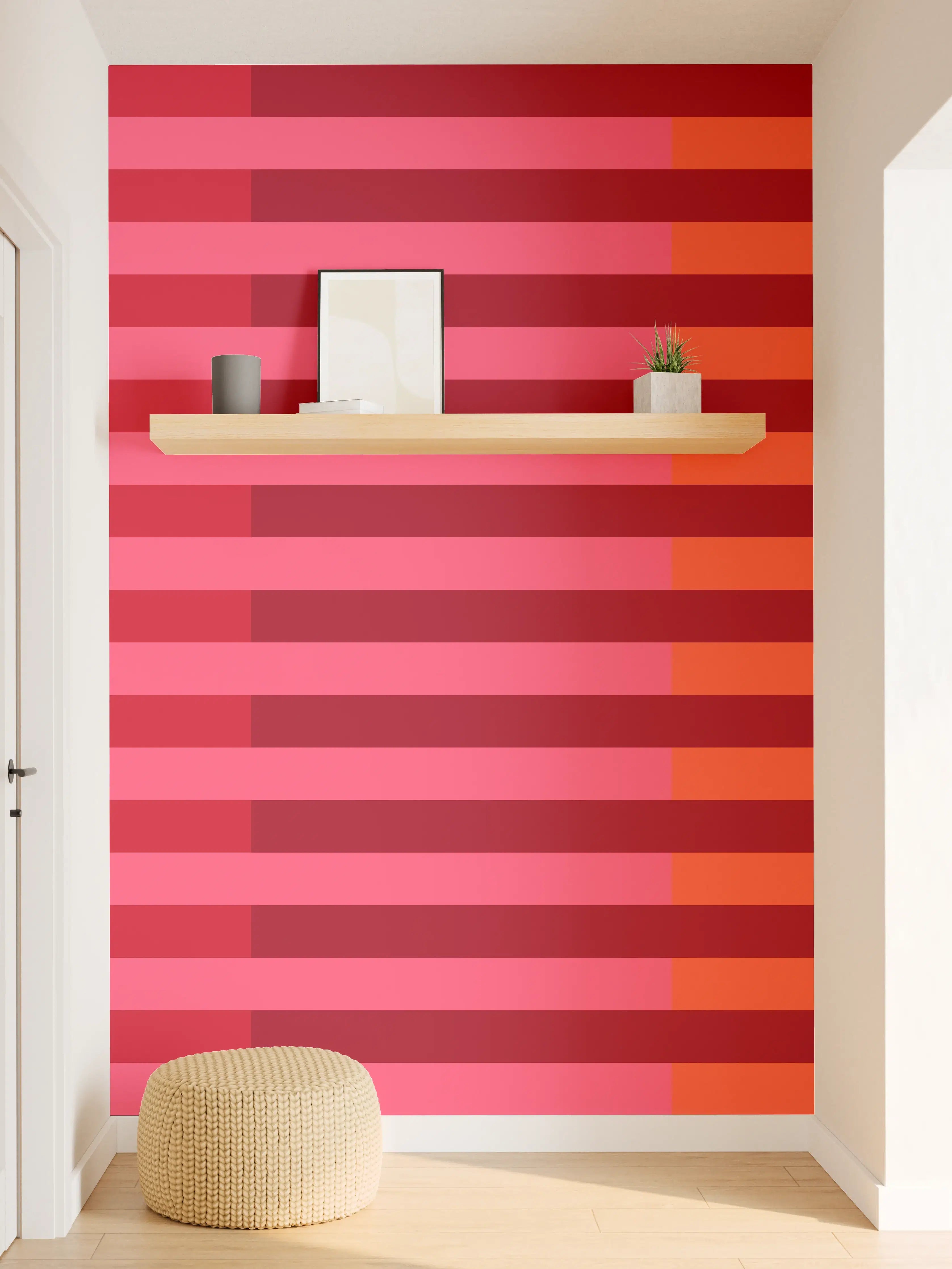 Wandverkleidung Flur - The Reds - Multy Stripes - Pomegranate