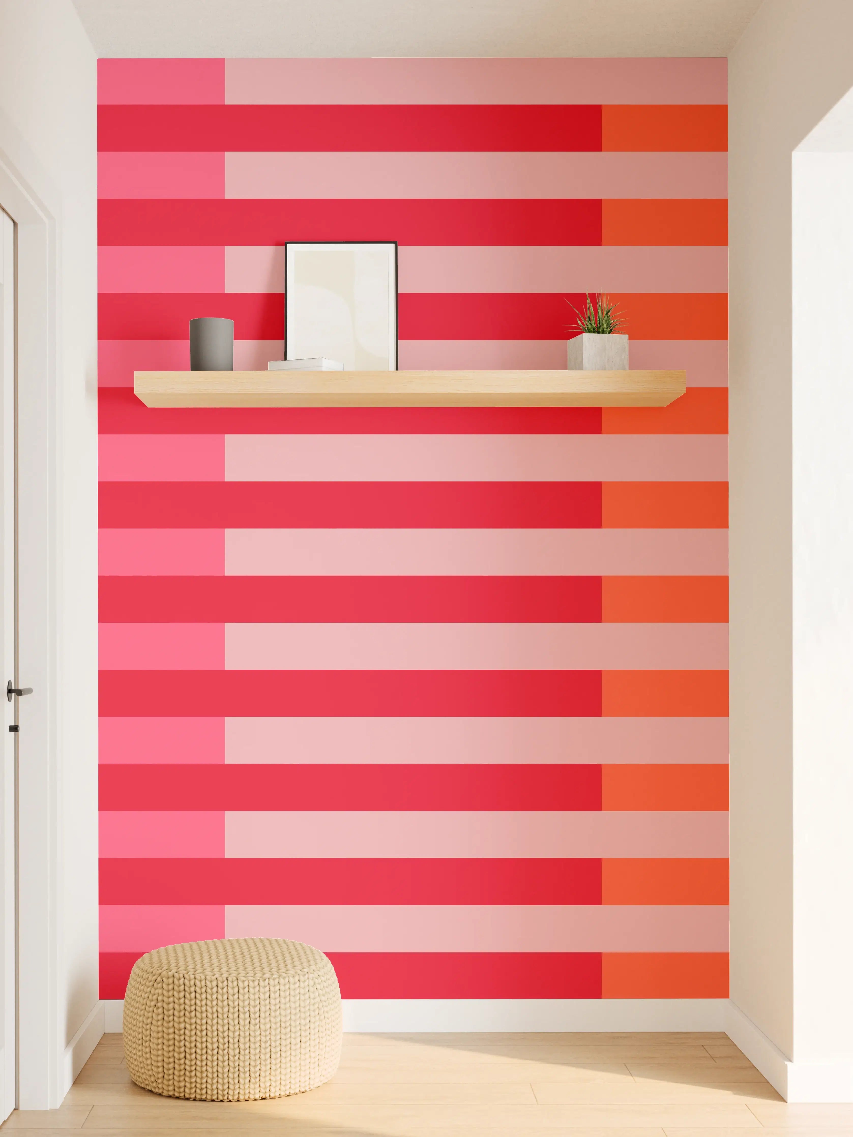 Wandverkleidung Flur - The Reds - Multy Stripes - Strawberry