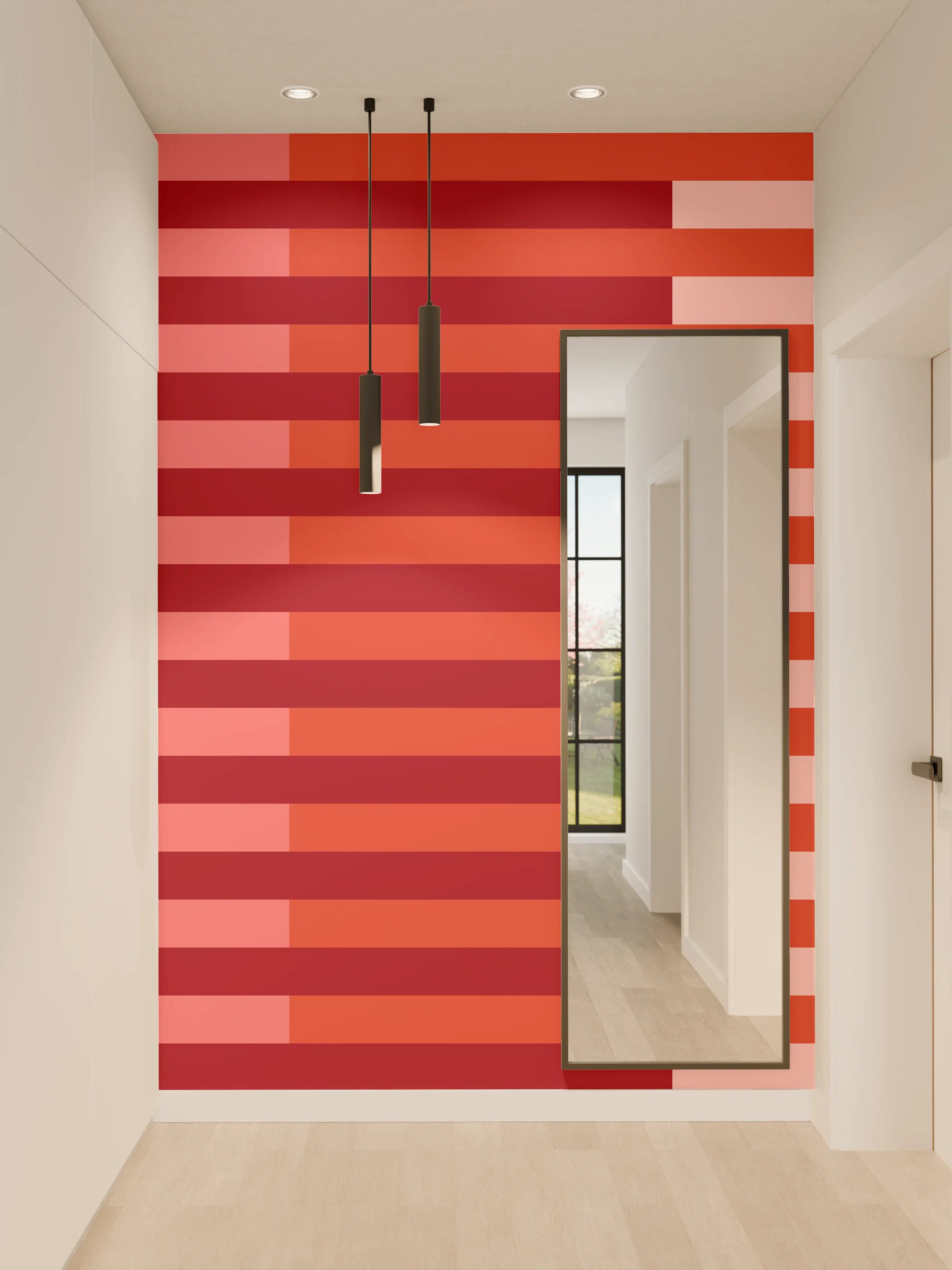 Wandverkleidung Flur - The Reds - Multy Stripes - Tomato