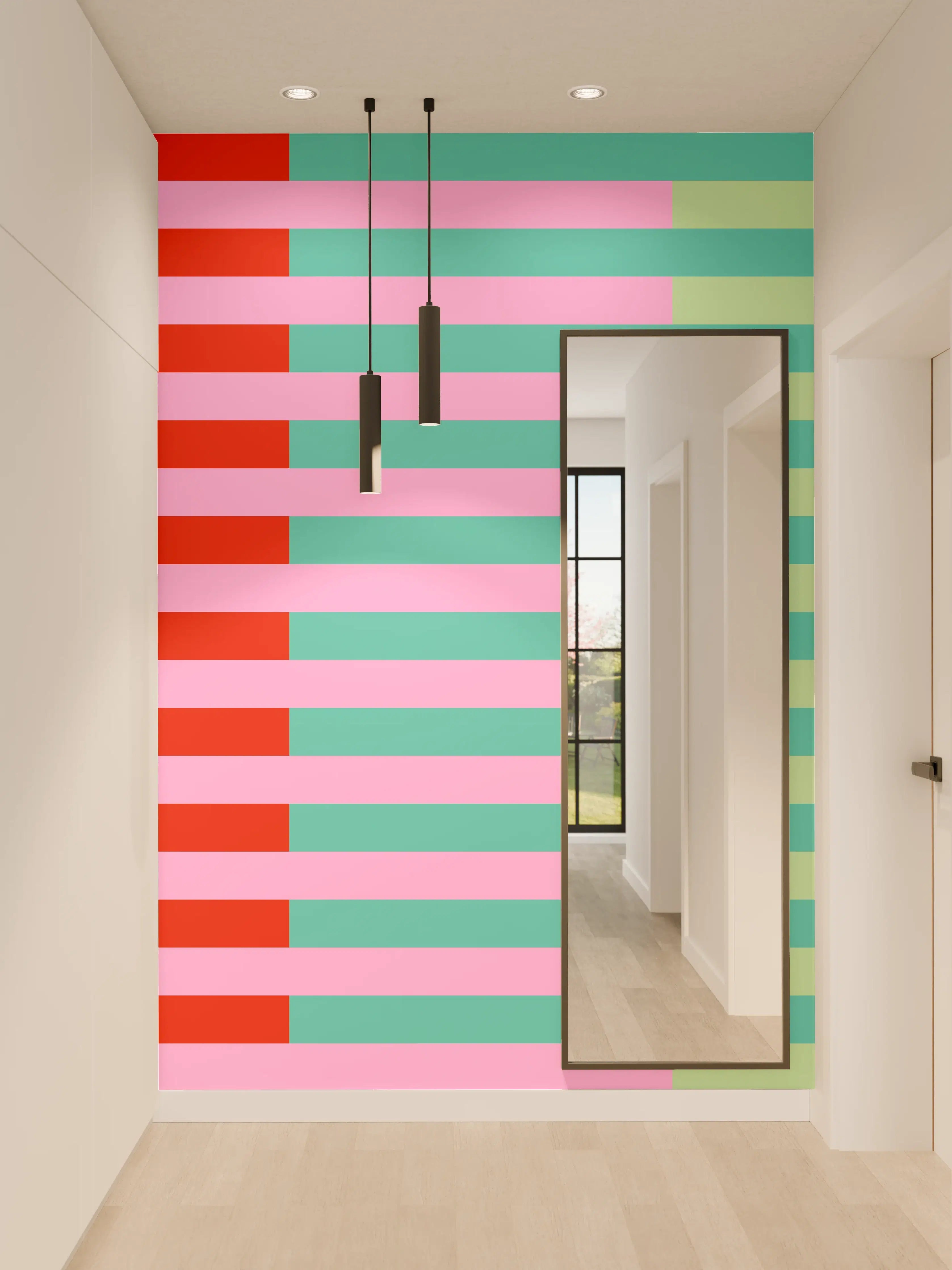 Wandverkleidung Flur - The Springs - Multy Stripes - Peony