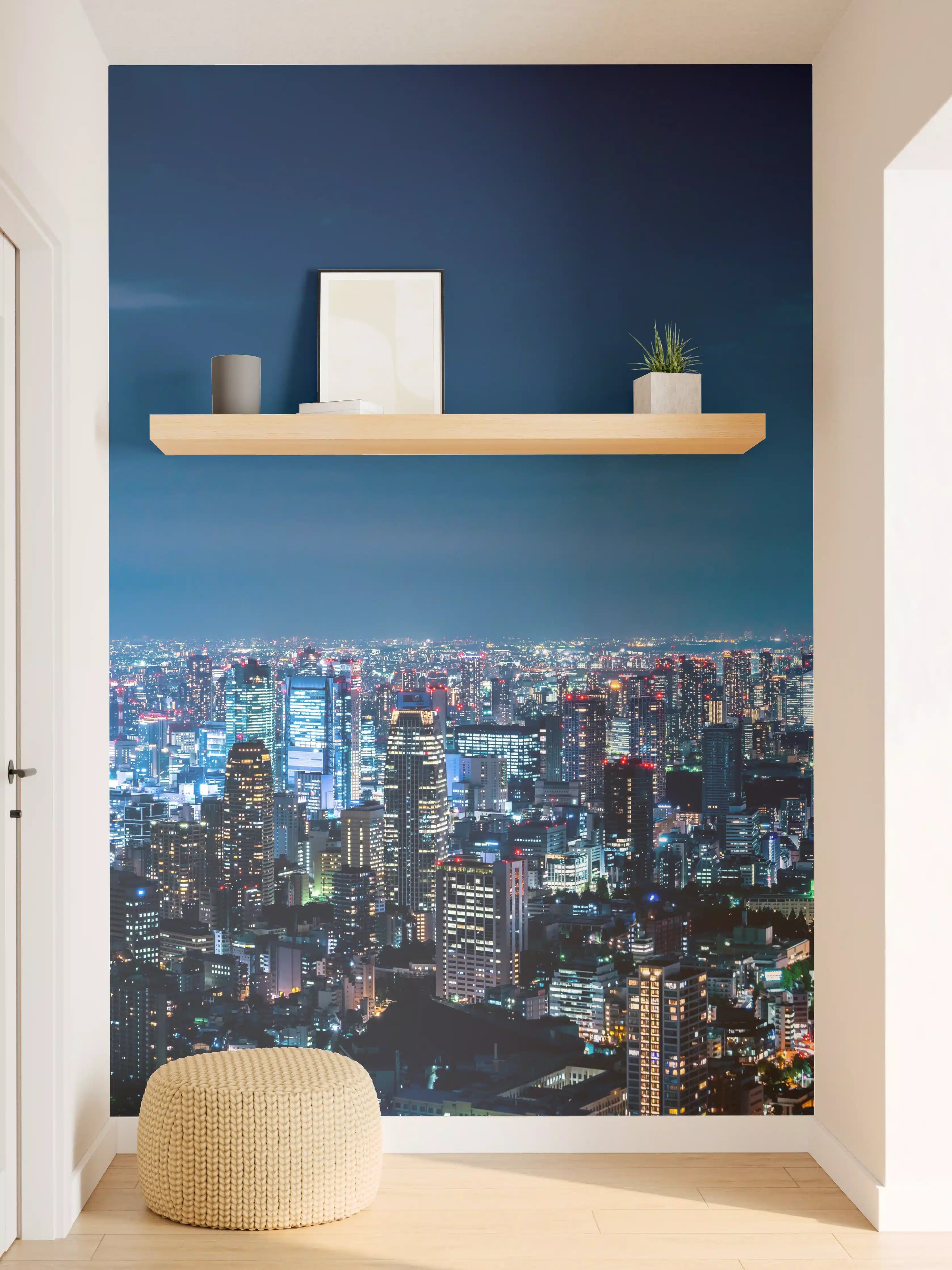 Wandverkleidung Flur - Tokio Skyline bei Nacht