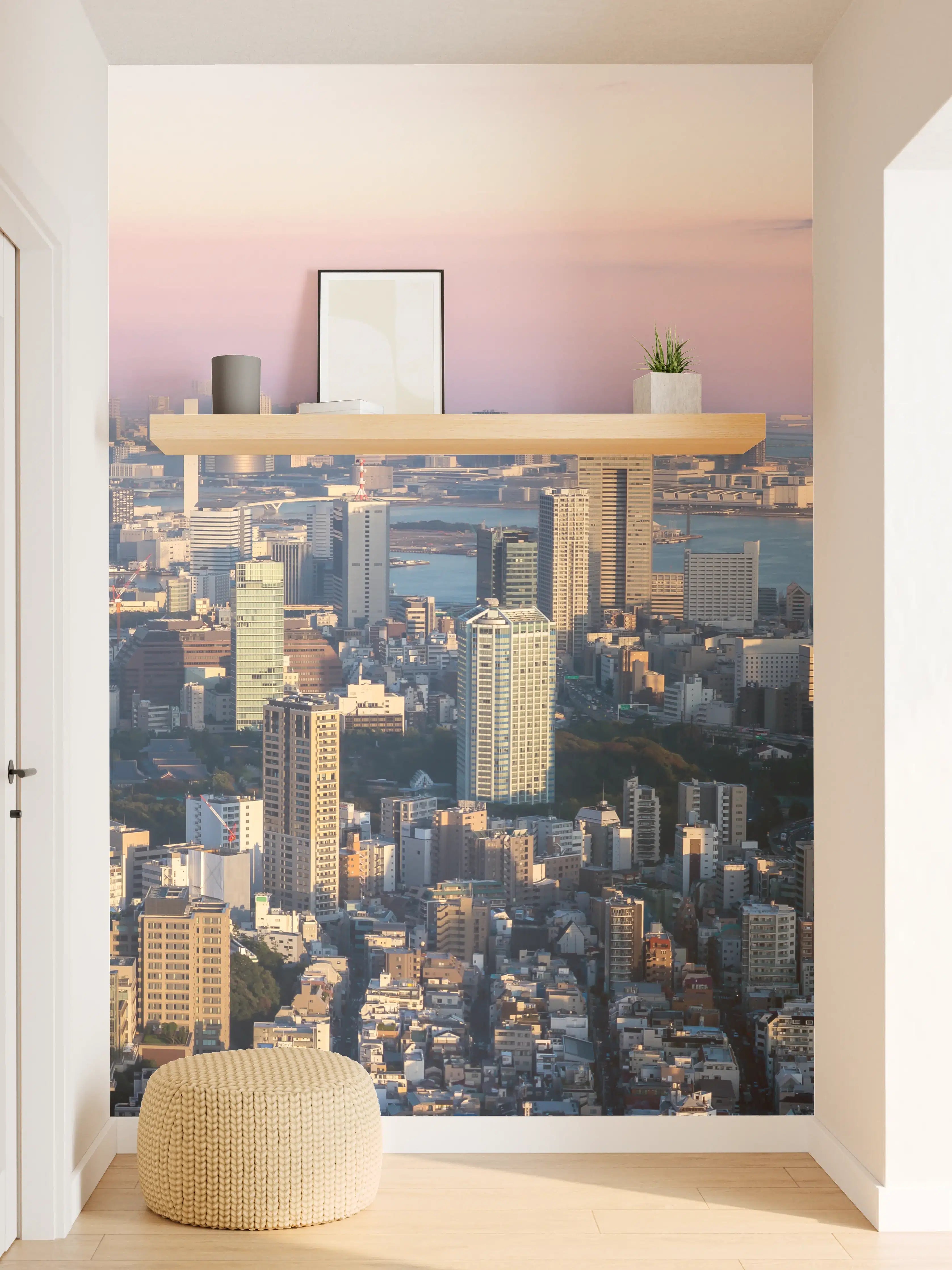 Wandverkleidung Flur - Tokio Skyline mit Tokyo Tower
