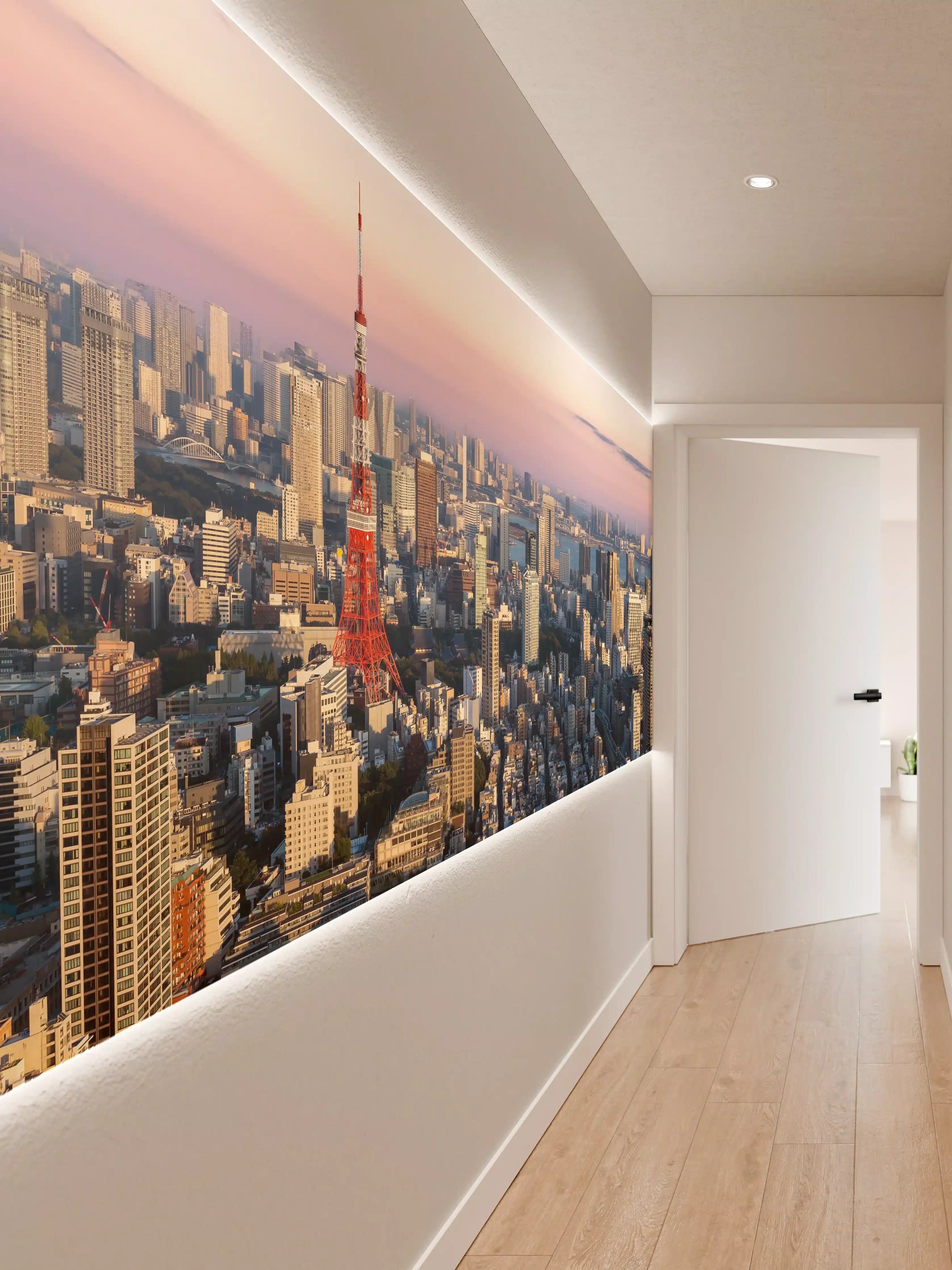 Wandverkleidung Flur - Tokio Skyline mit Tokyo Tower