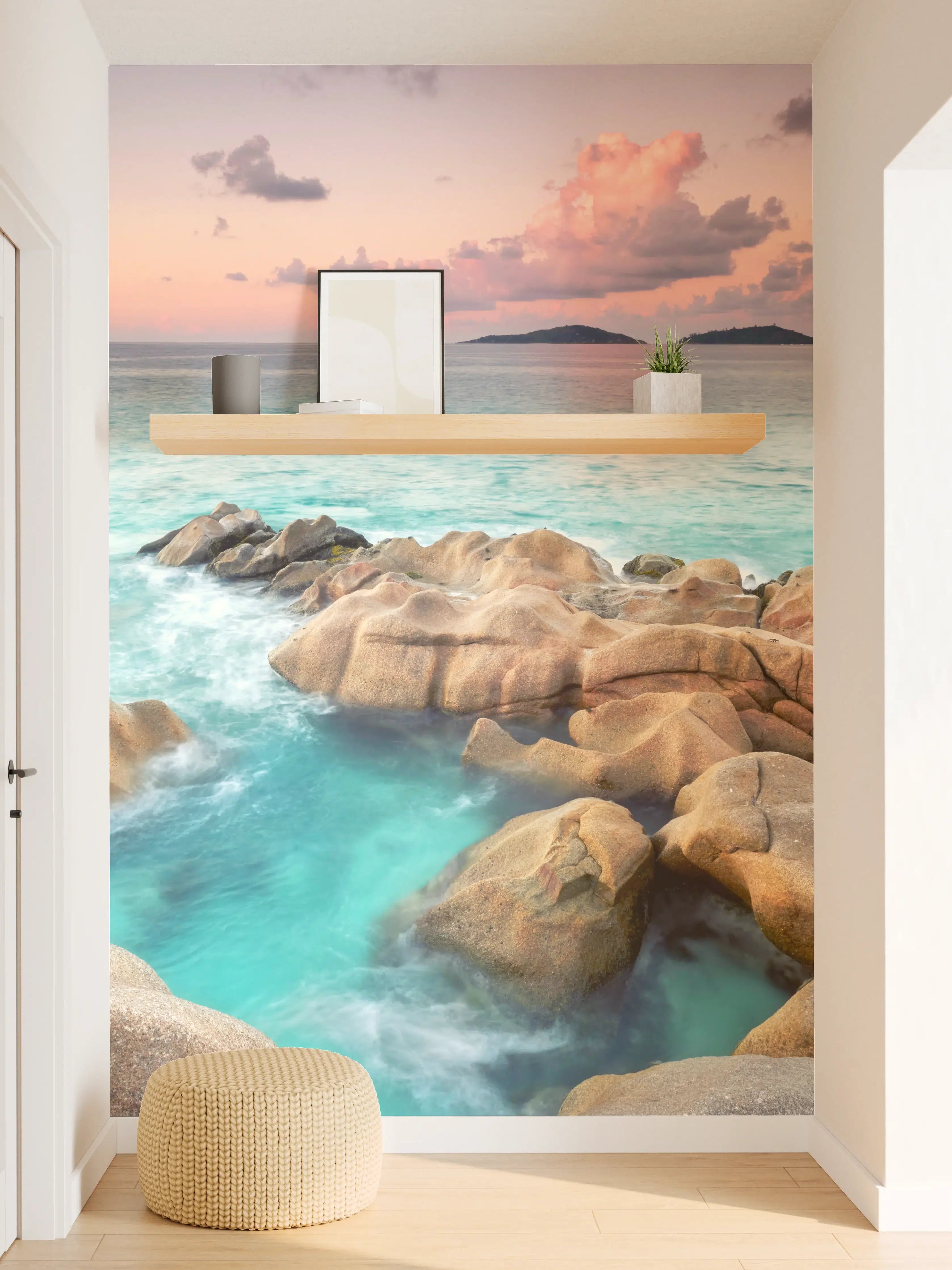 Wandverkleidung Flur - Traumhafte Küstenlandschaft bei Sonnenuntergang