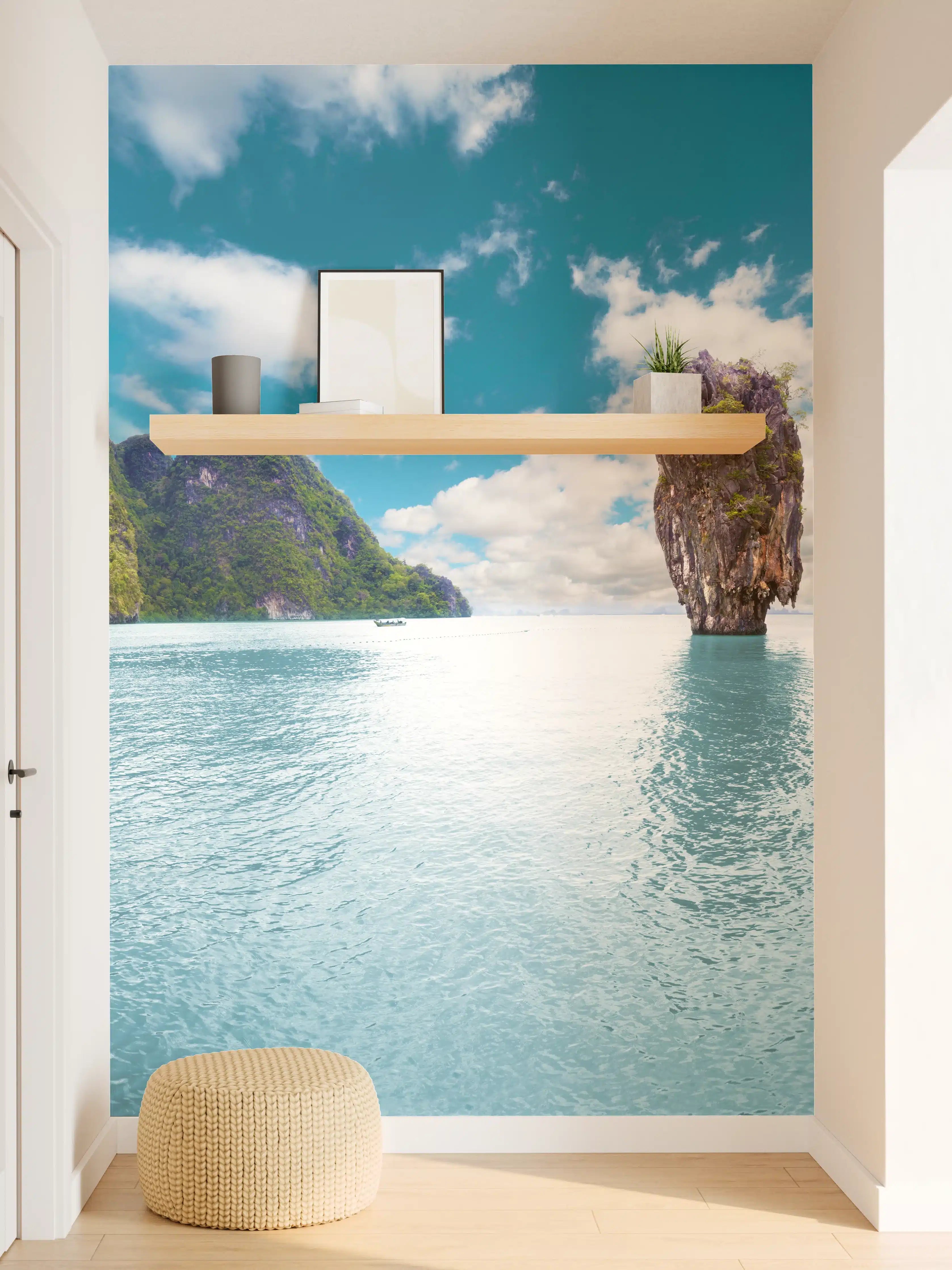 Wandverkleidung Flur - Traumhafte exotische Landschaft am Wasser