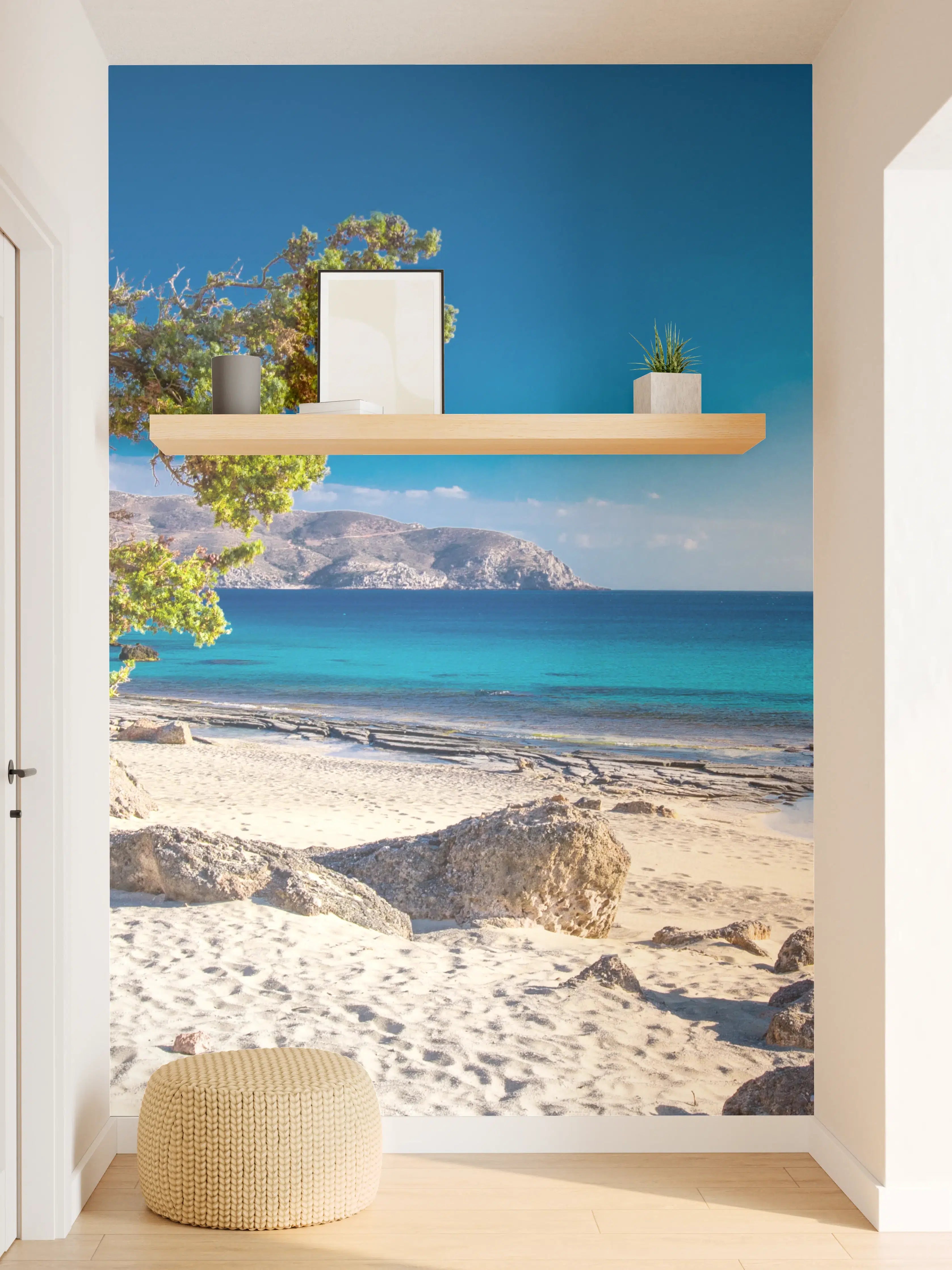 Wandverkleidung Flur - Traumhafter Strand mit Sonnenuntergang
