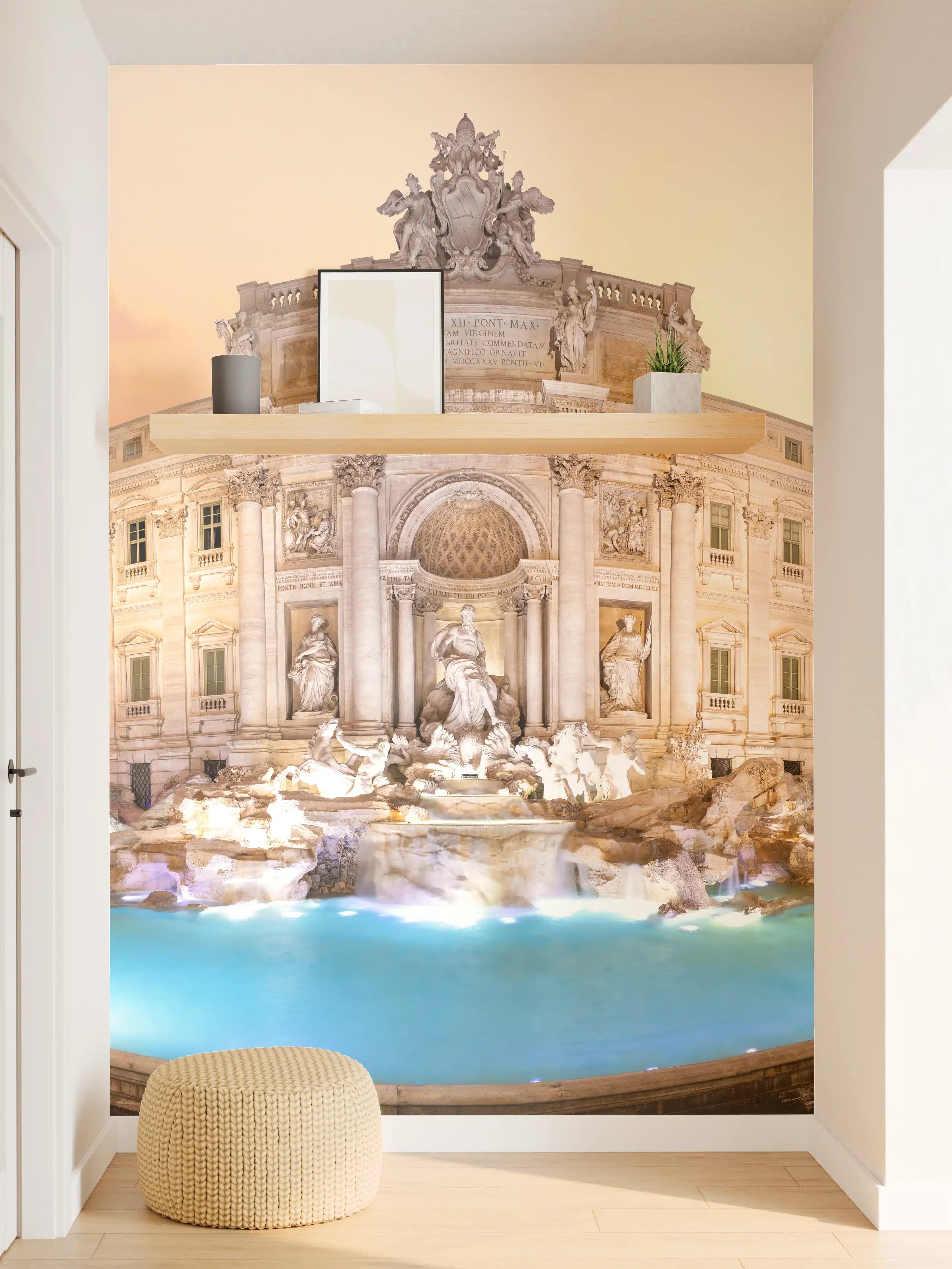 Wandverkleidung Flur - Trevi-Brunnen bei Sonnenaufgang