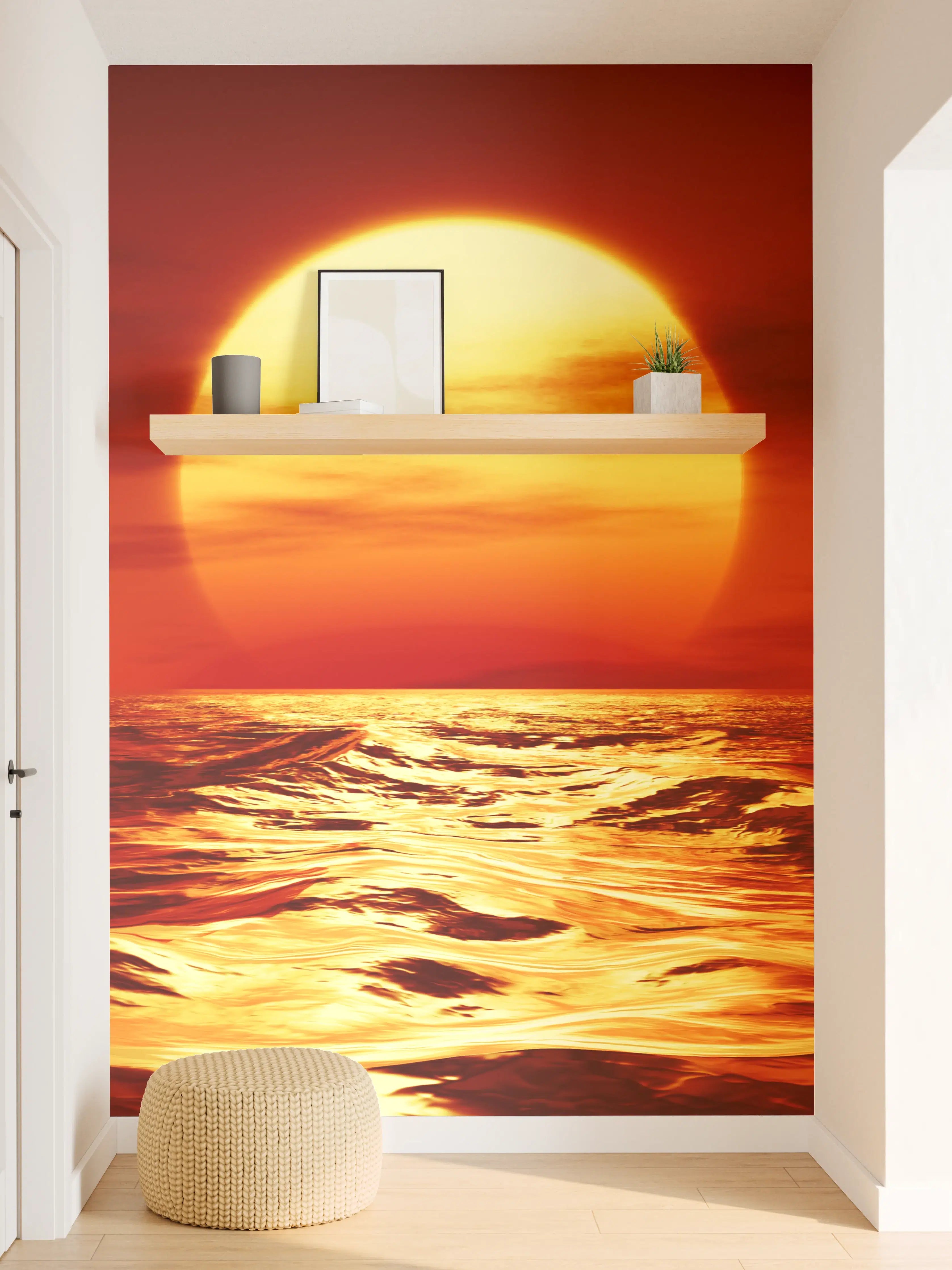 Wandverkleidung Flur - Tropischer Sonnenuntergang über dem Meer