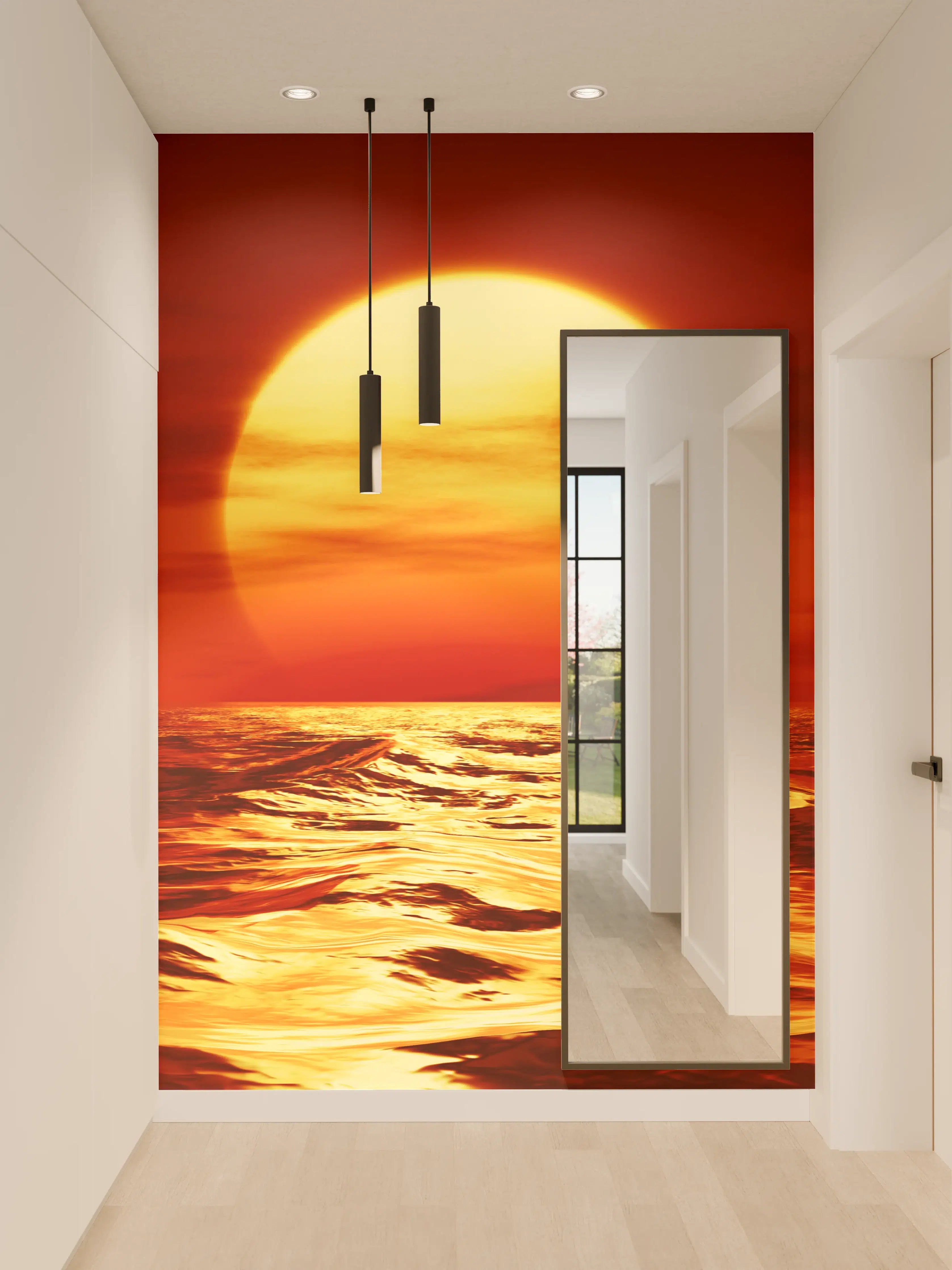 Wandverkleidung Flur - Tropischer Sonnenuntergang über dem Meer