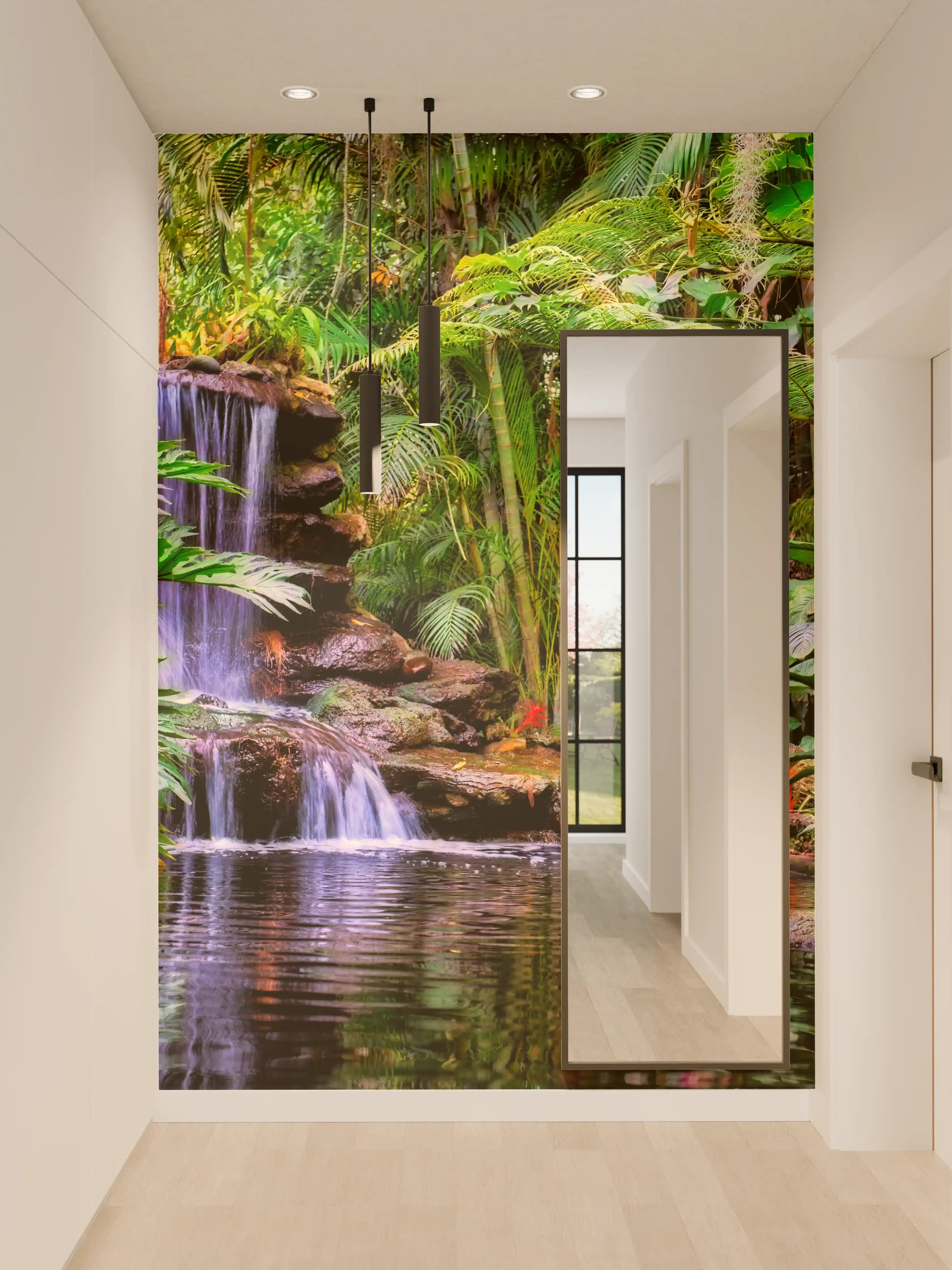 Wandverkleidung Flur - Tropischer Wasserfall
