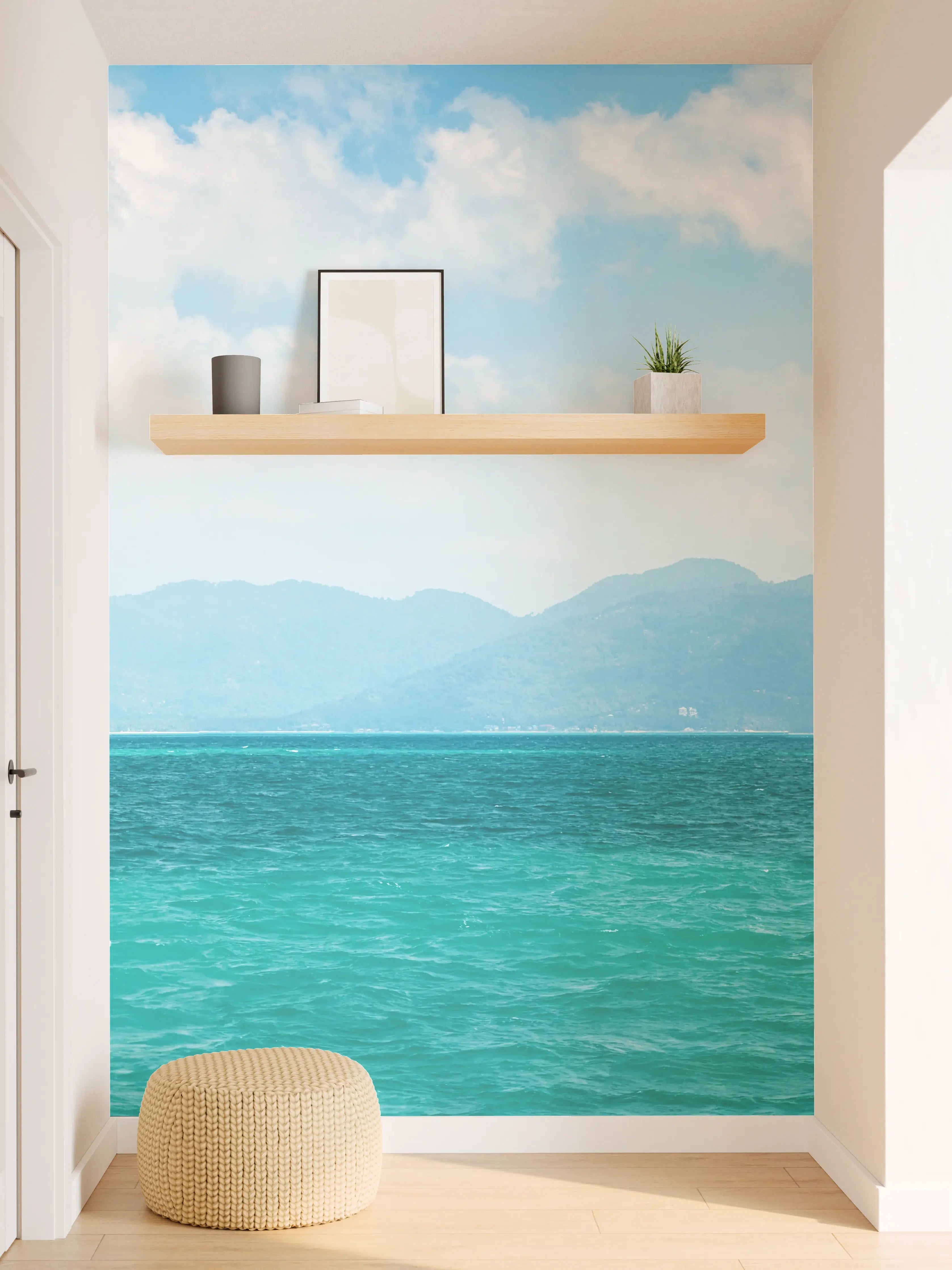 Wandverkleidung Flur - Tropisches Blau-Grün-Meerespanorama