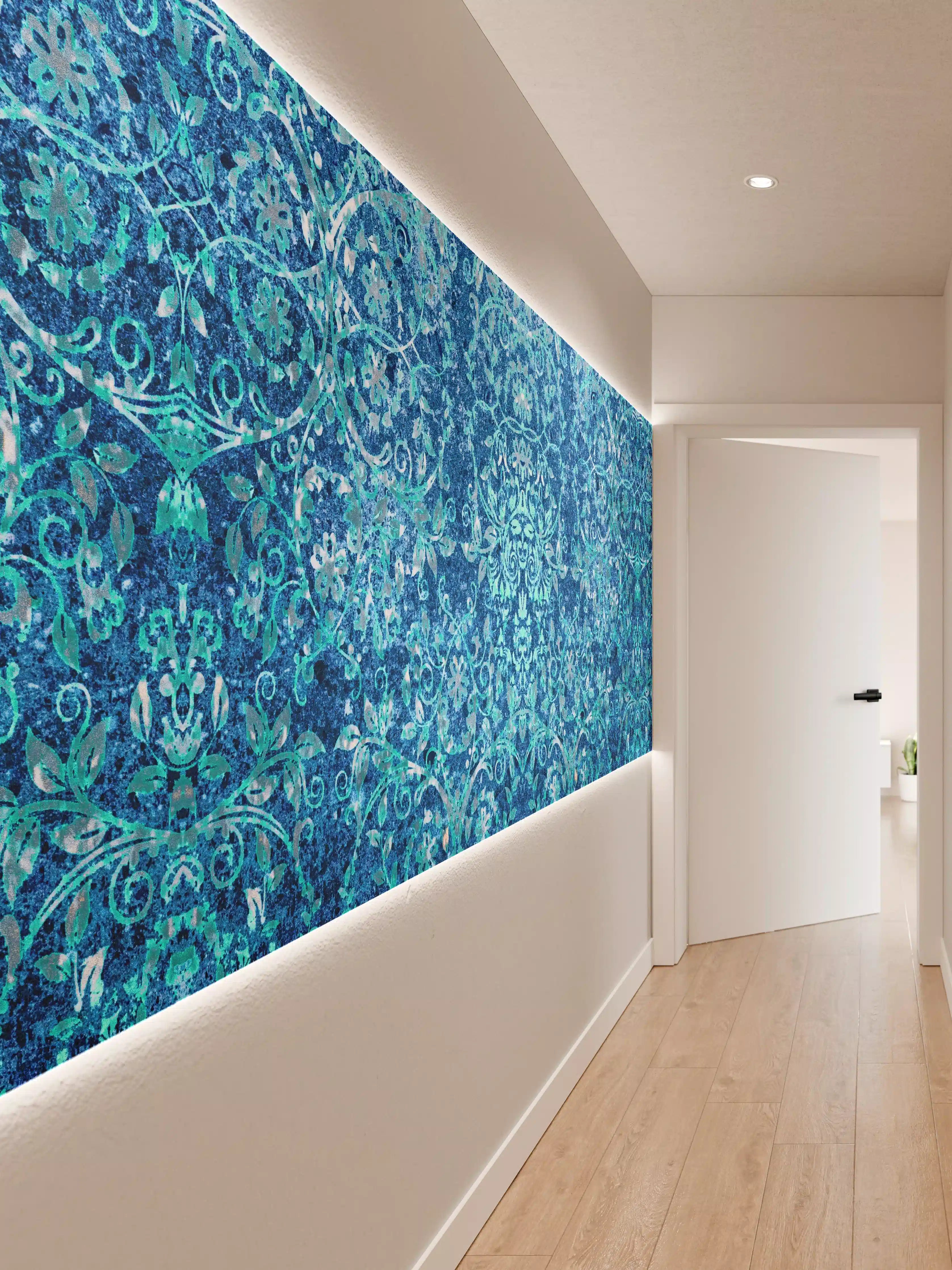 Wandverkleidung Flur - Türkise Aquamarin Wand Textur