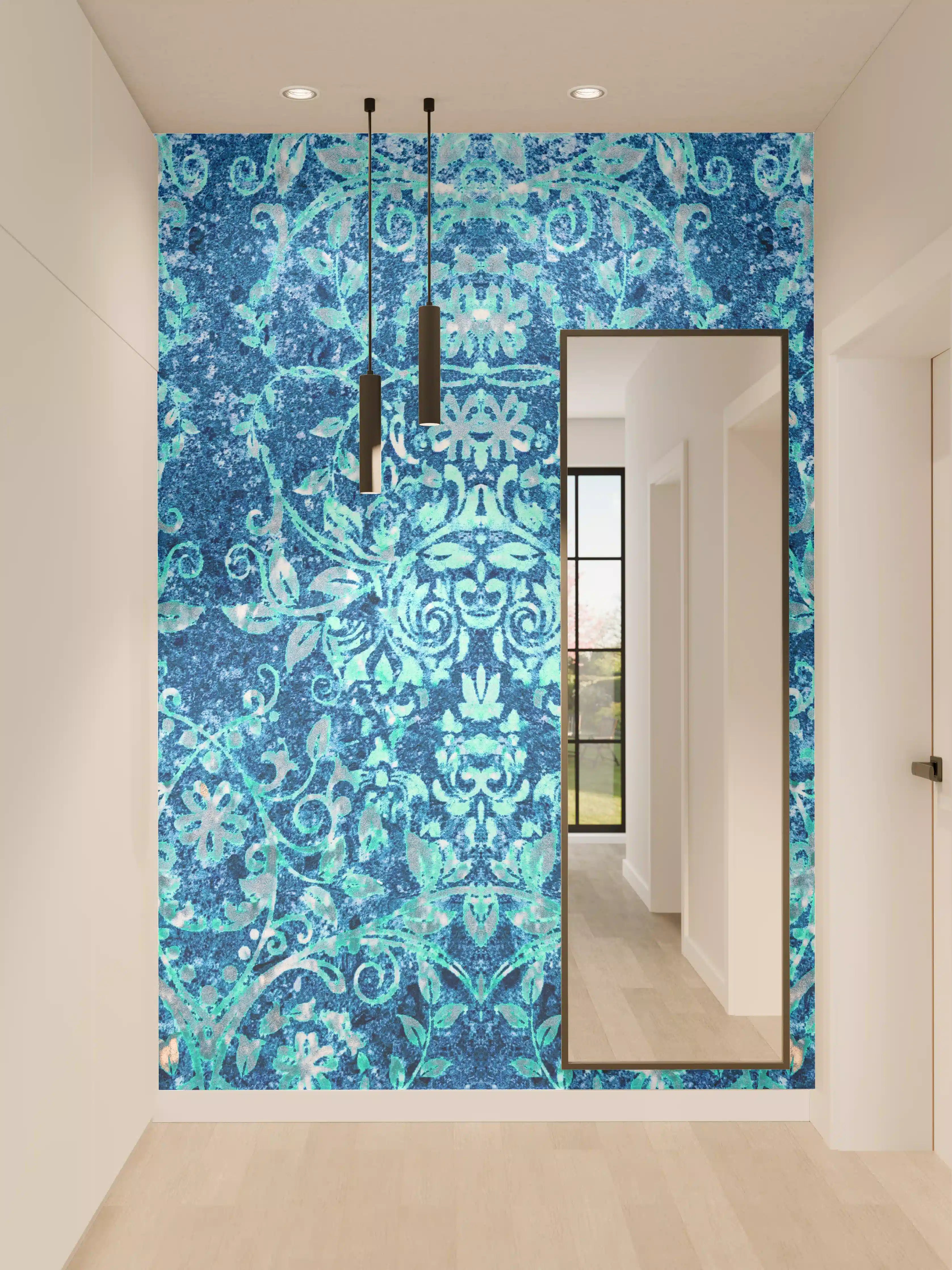 Wandverkleidung Flur - Türkise Aquamarin Wand Textur