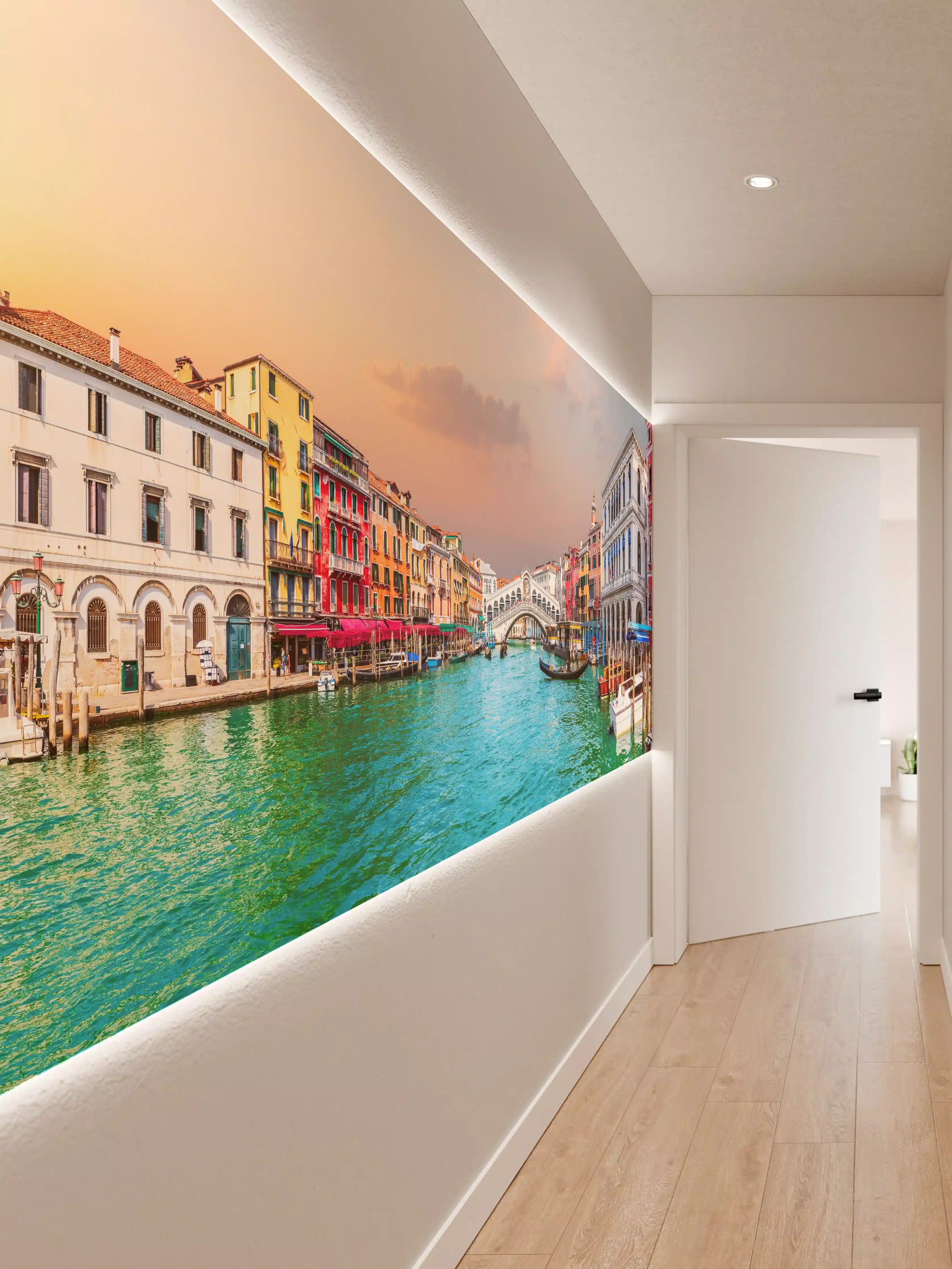 Wandverkleidung Flur - Venedig Kanal bei Sonnenuntergang