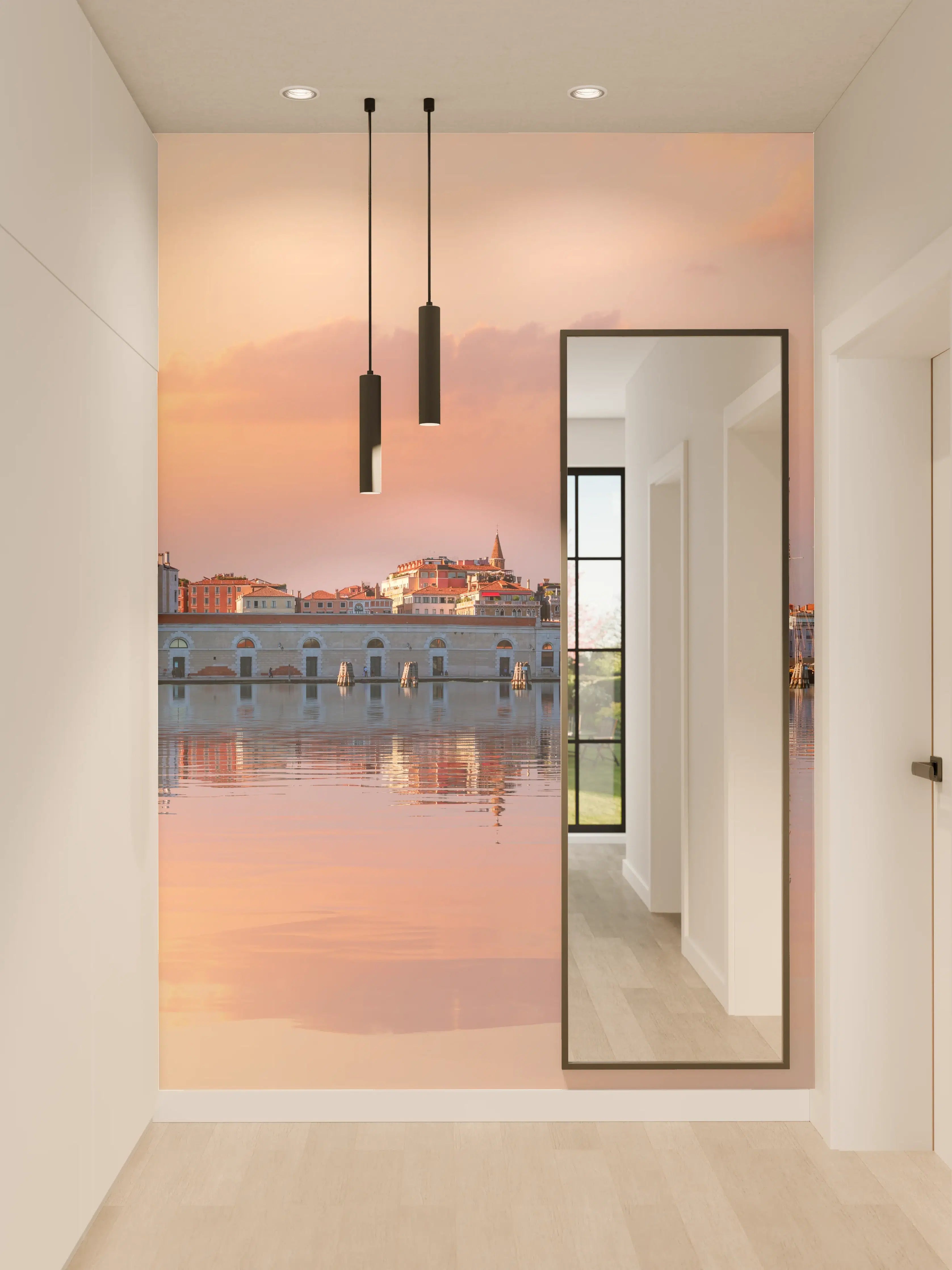 Wandverkleidung Flur - Venedig-Panorama bei Sonnenuntergang