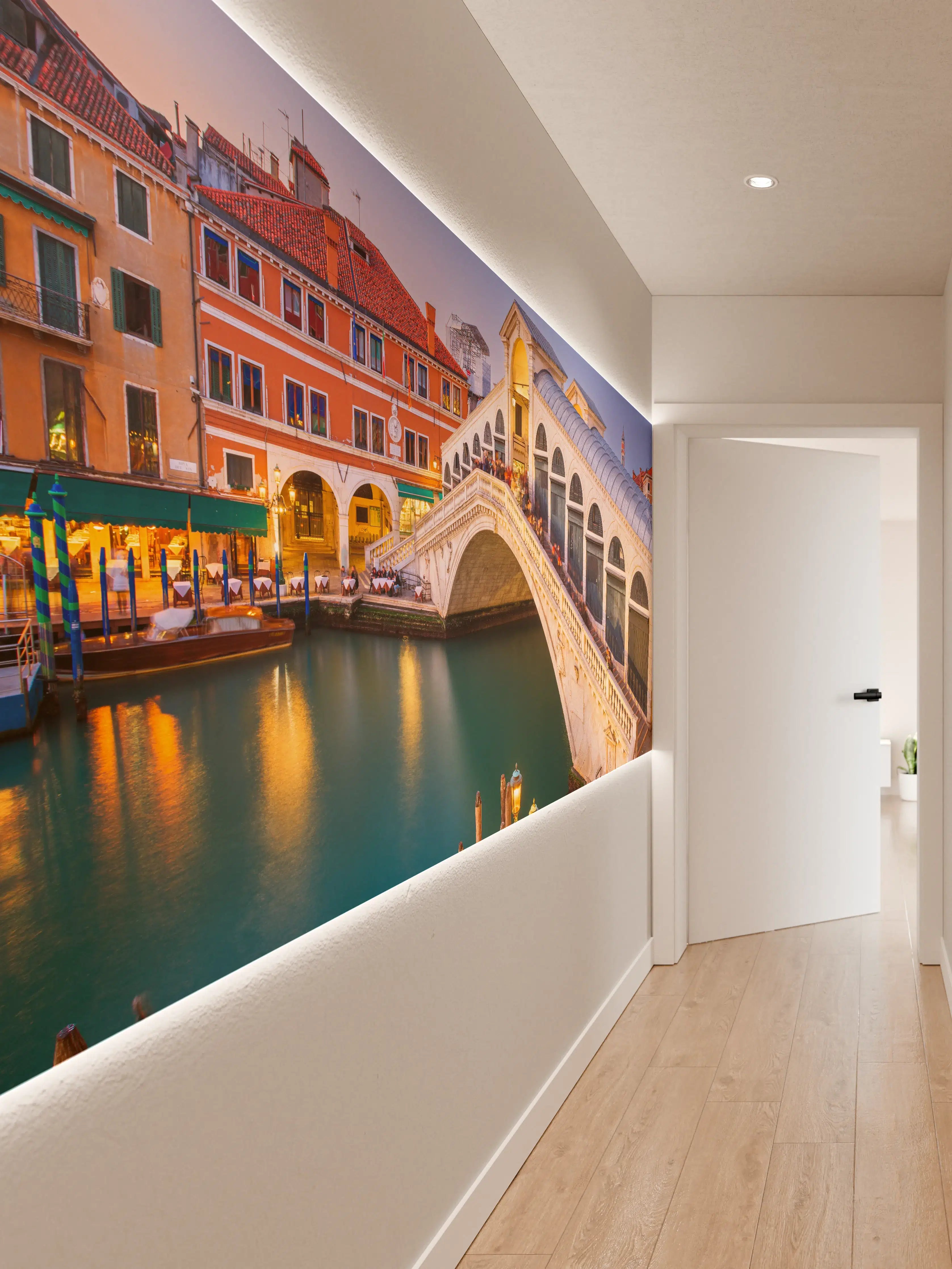 Wandverkleidung Flur - Venedig Rialto Bridge bei Sonnenuntergang