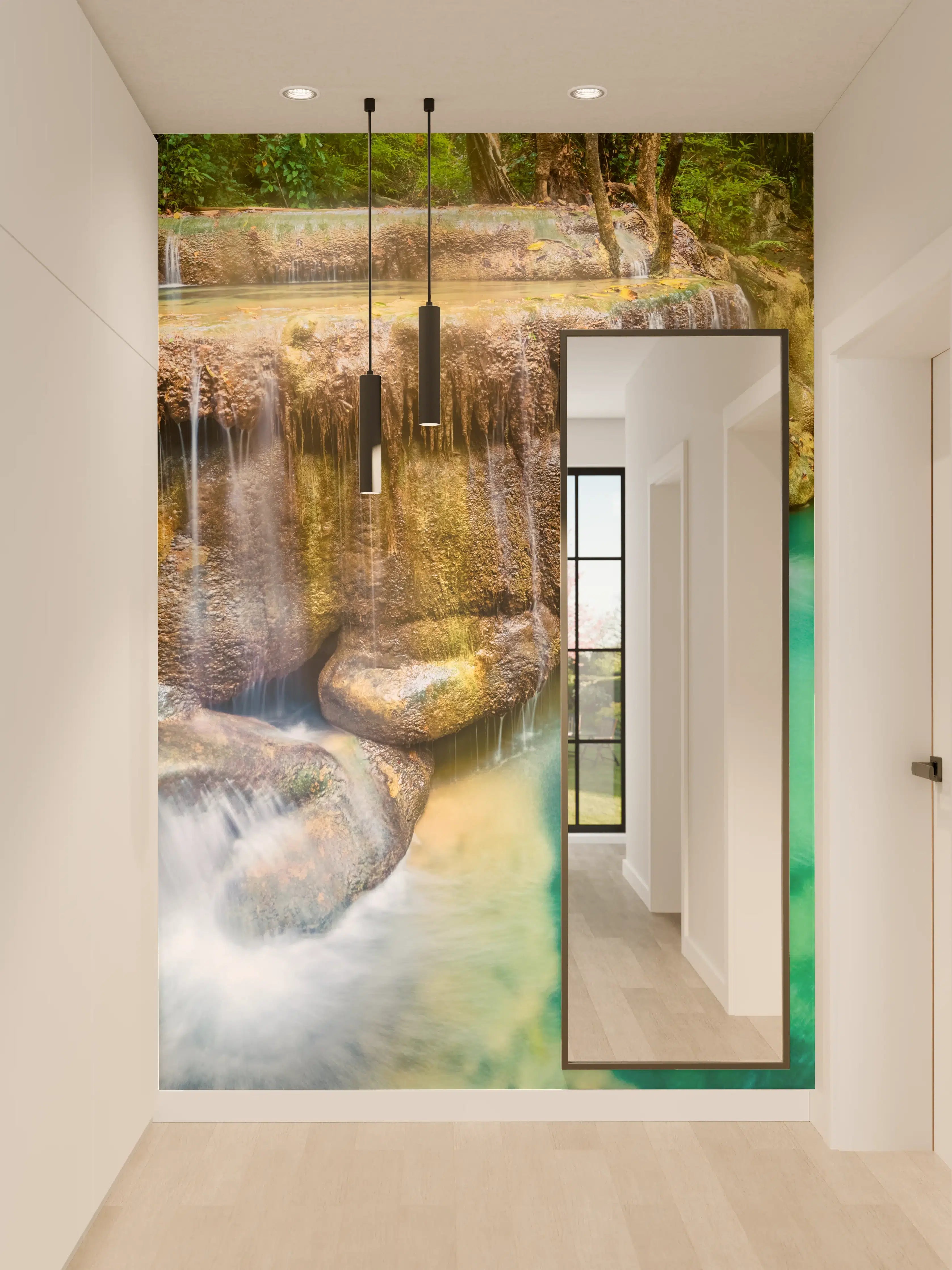 Wandverkleidung Flur - Verborgene Oase im Regenwald