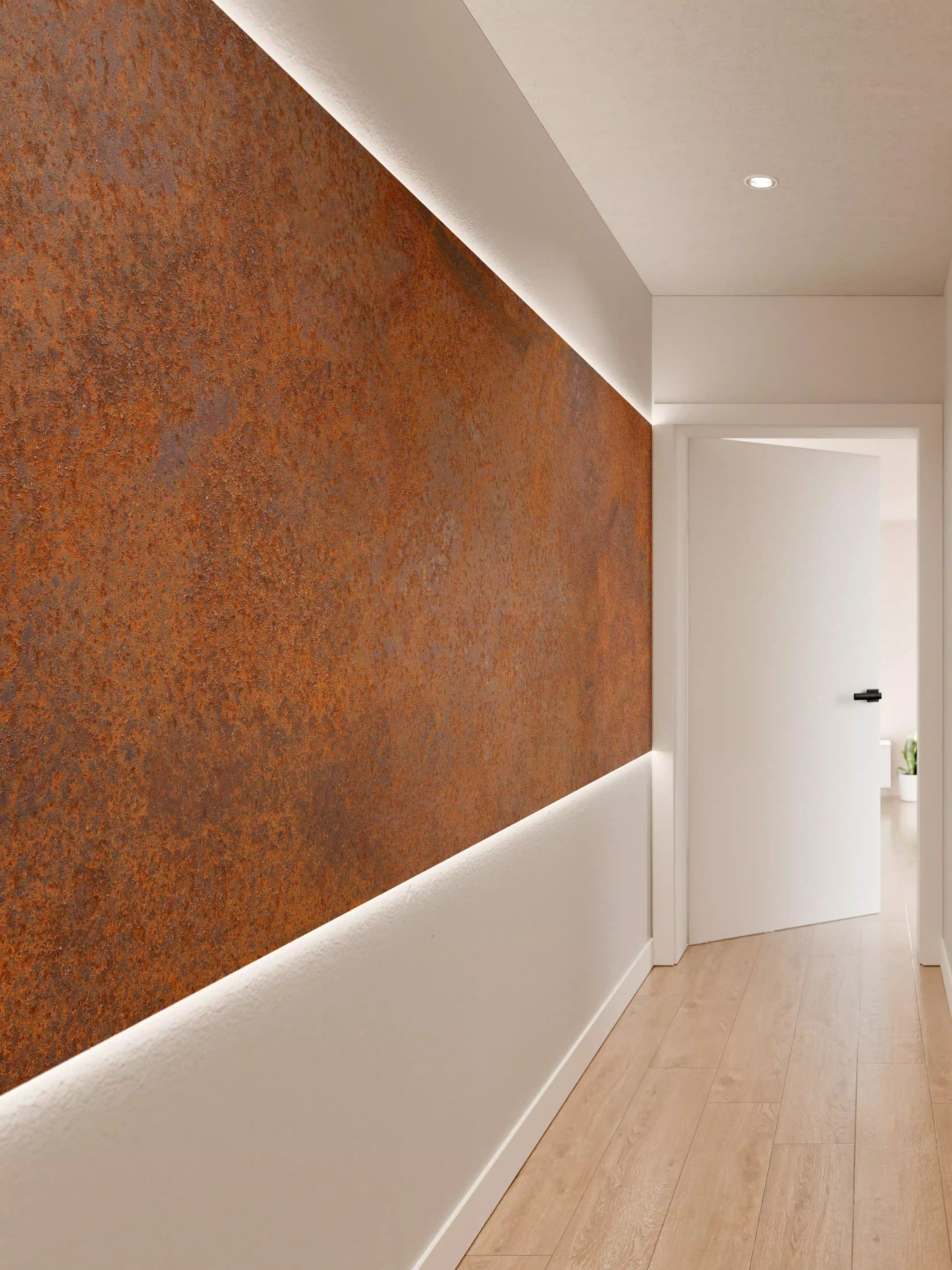 Wandverkleidung Flur - Verrostetes Metall