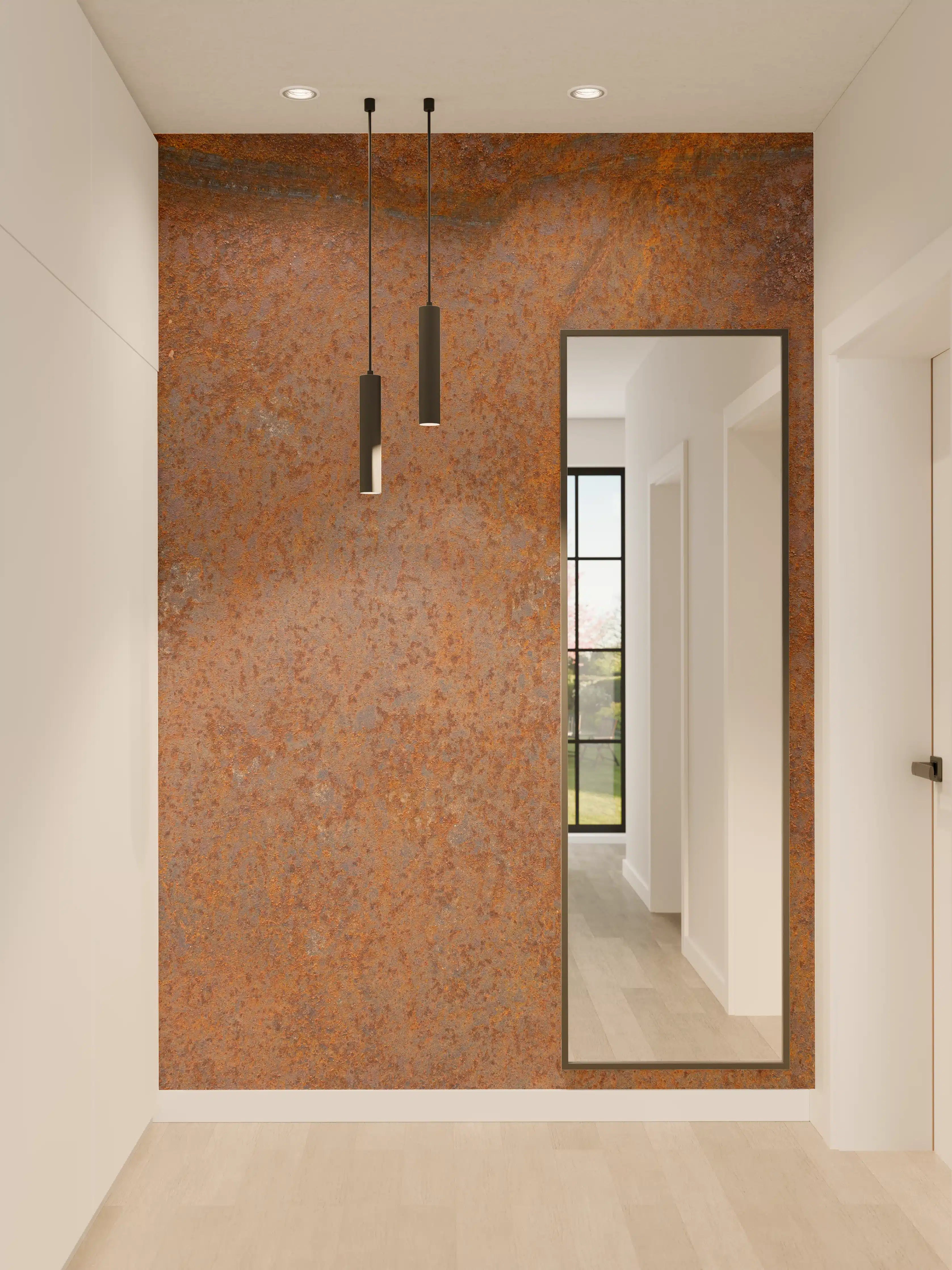 Wandverkleidung Flur - Verrostetes Metall