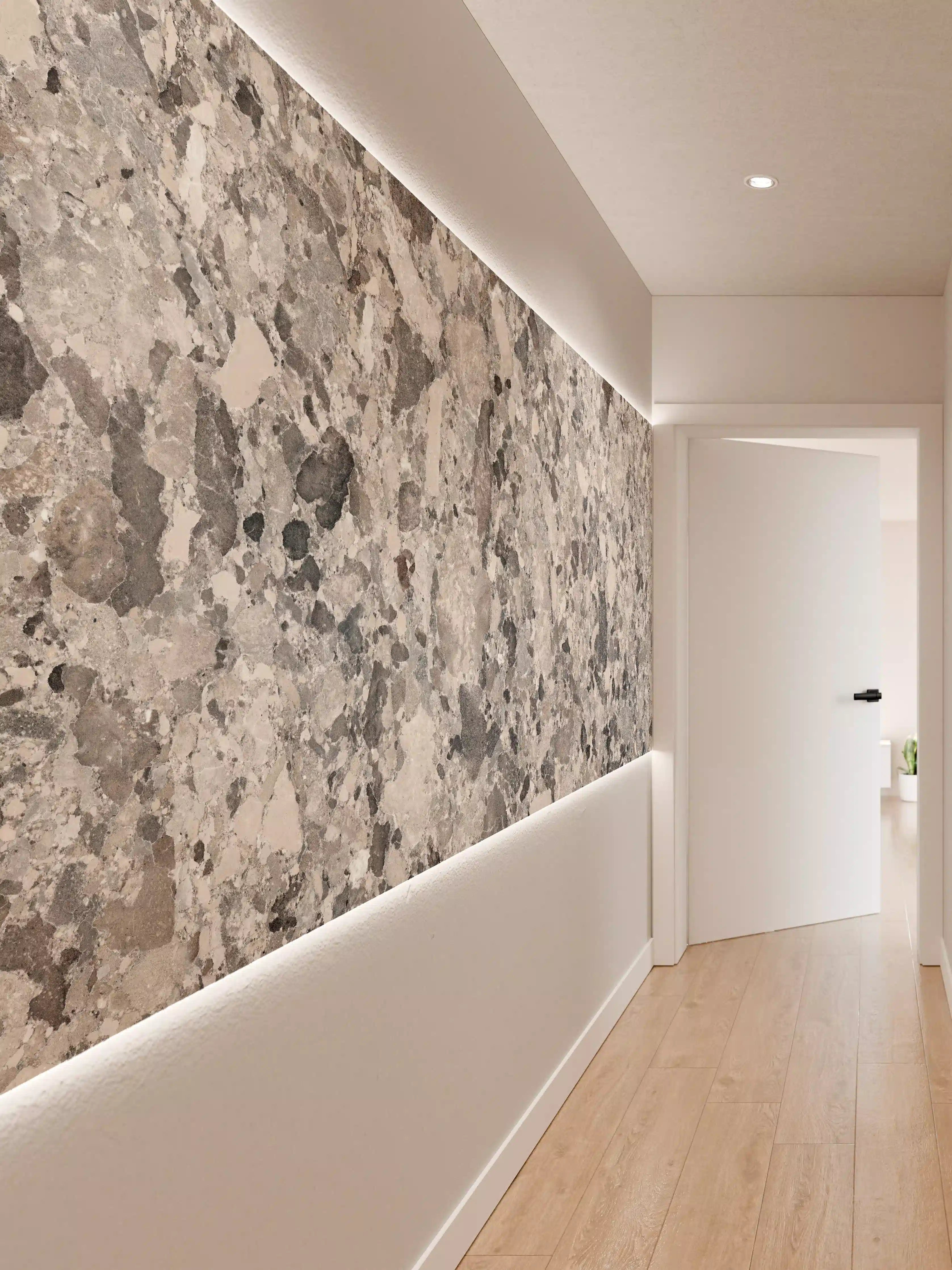 Wandverkleidung Flur - Vintage Granit-Textur