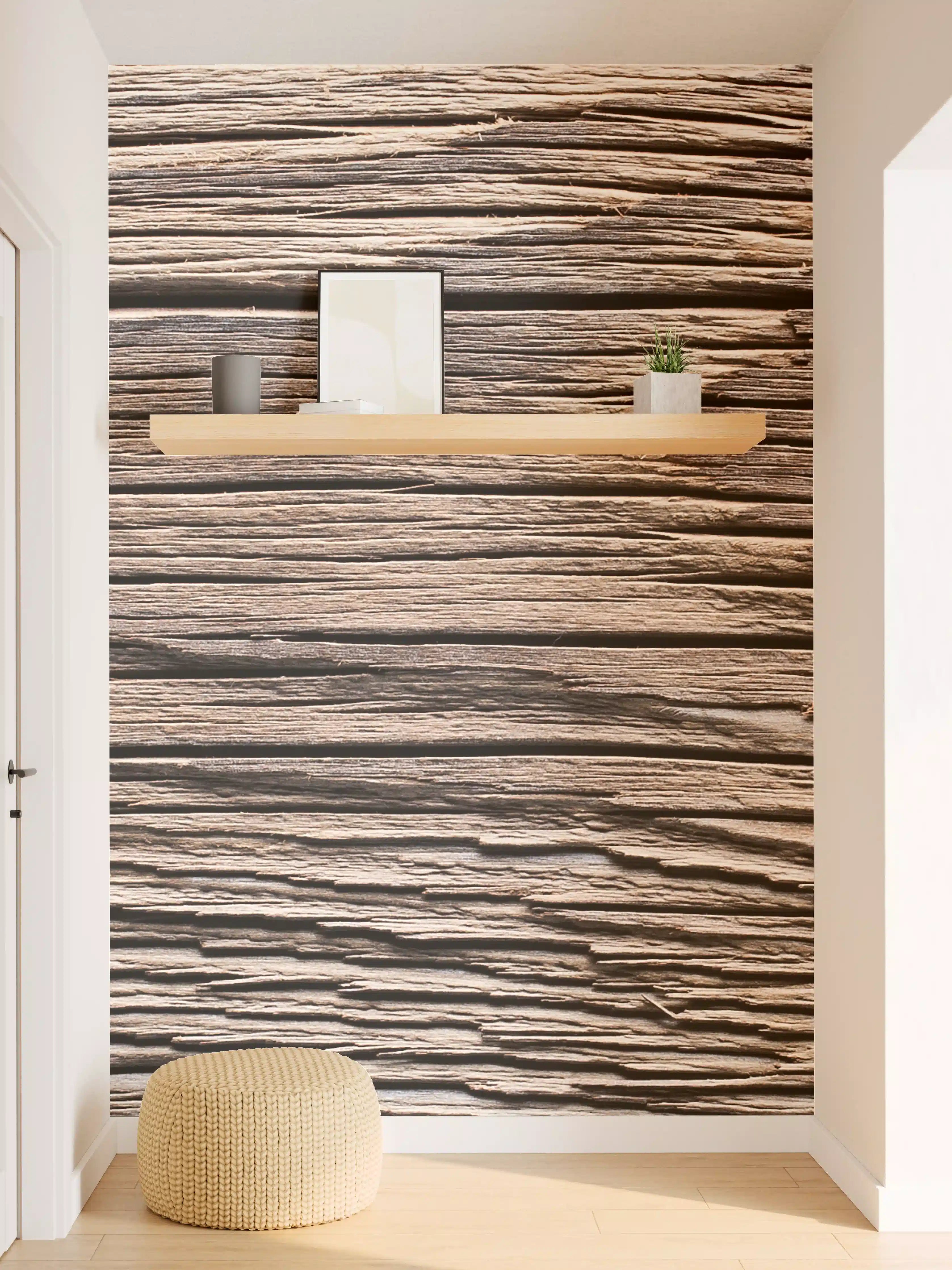 Wandverkleidung Flur - Vintage Grau-Holzstruktur