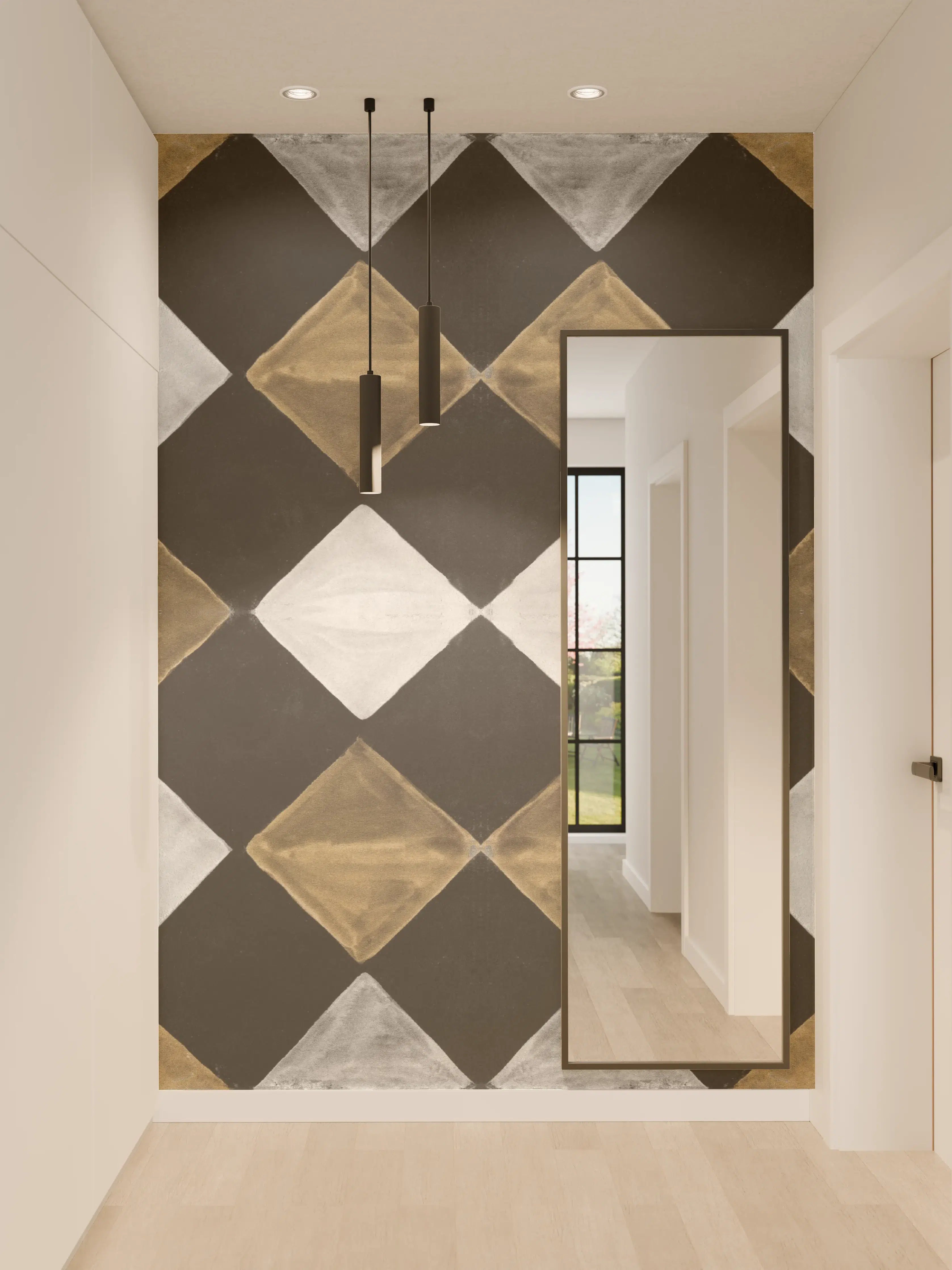 Wandverkleidung Flur - Vintage Mosaik Fliesentapete