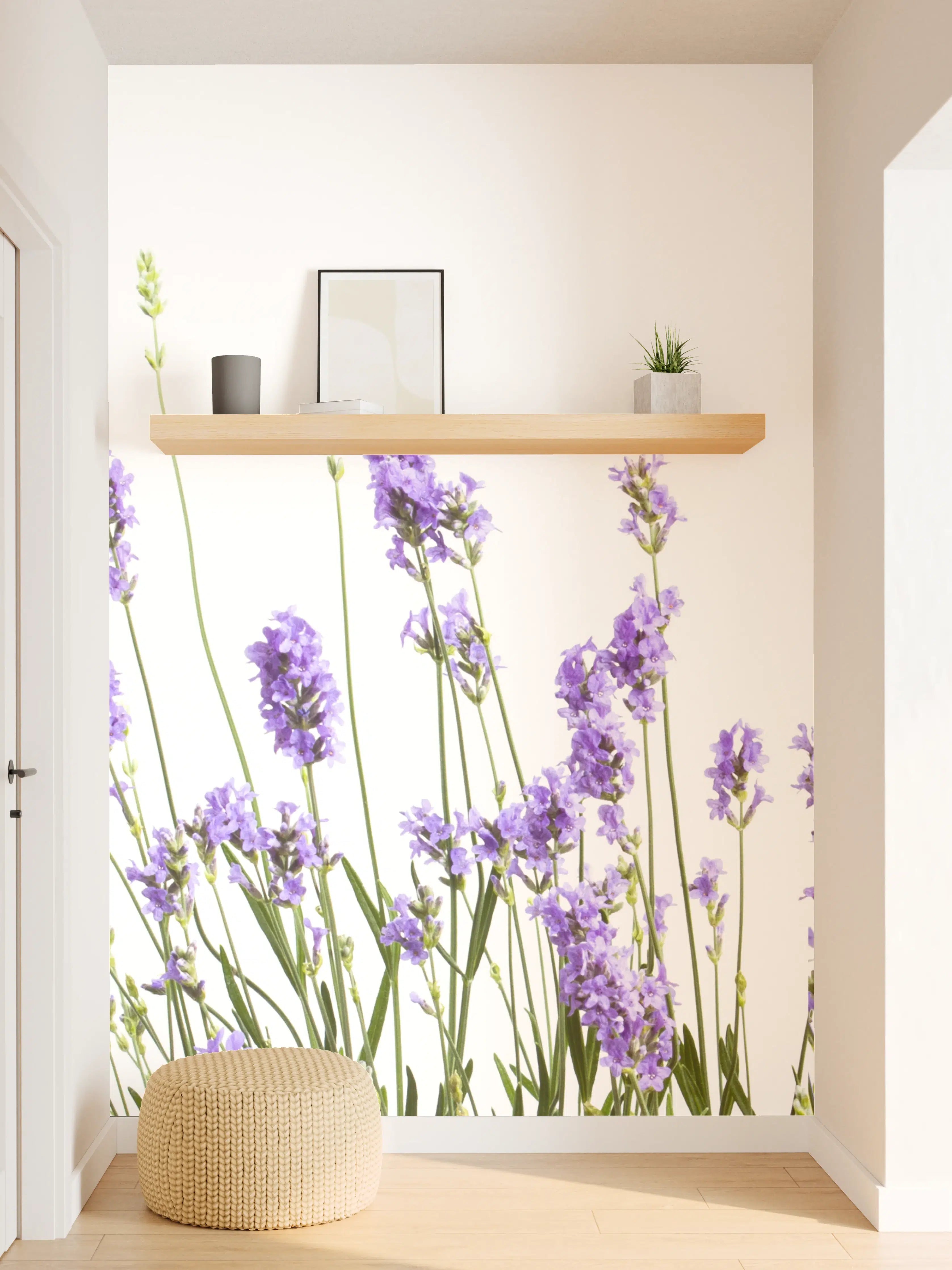 Wandverkleidung Flur - Violette Lavendelblüten im Sonnenlicht