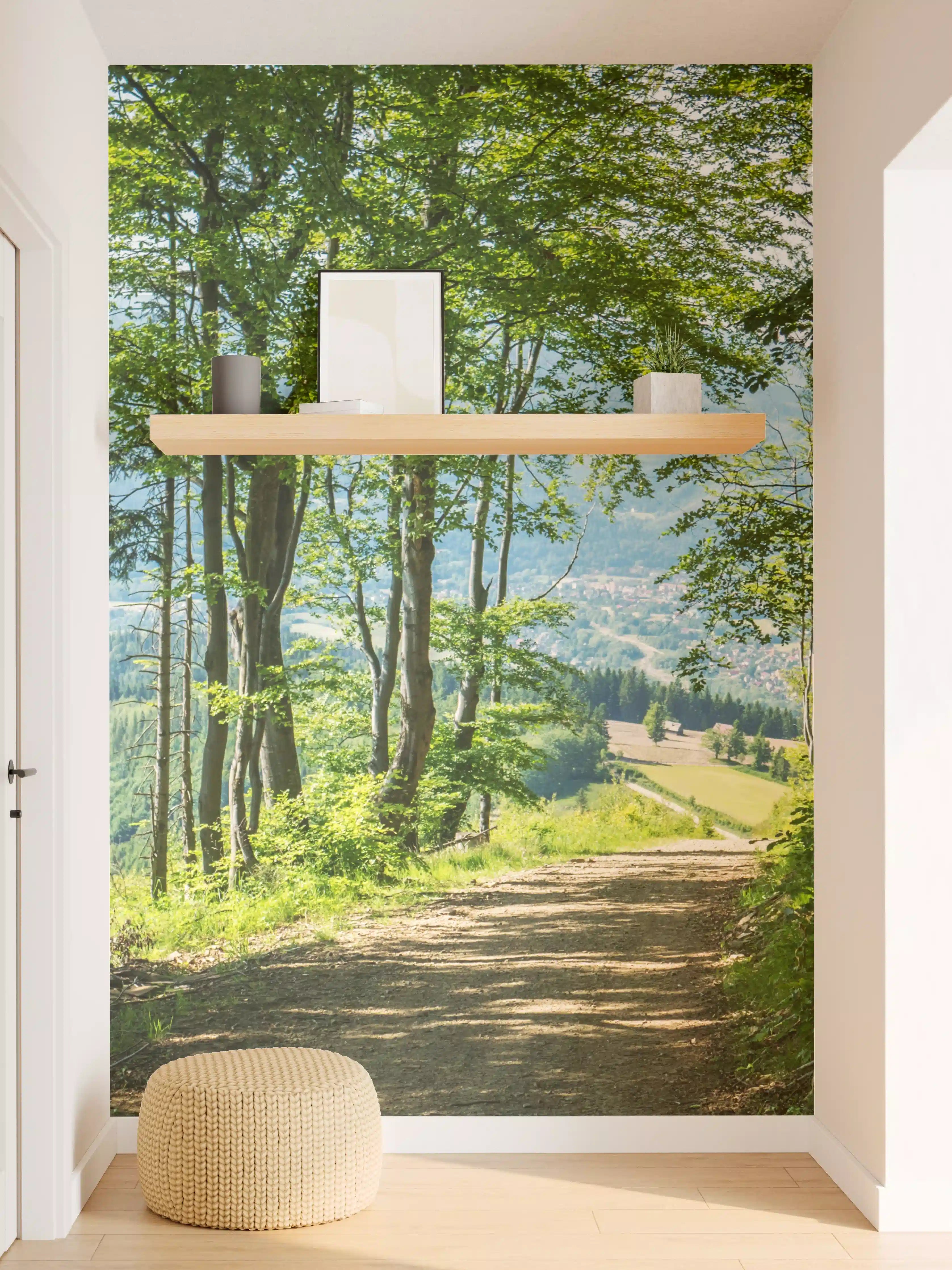 Wandverkleidung Flur - Waldweg Beskiden Polen
