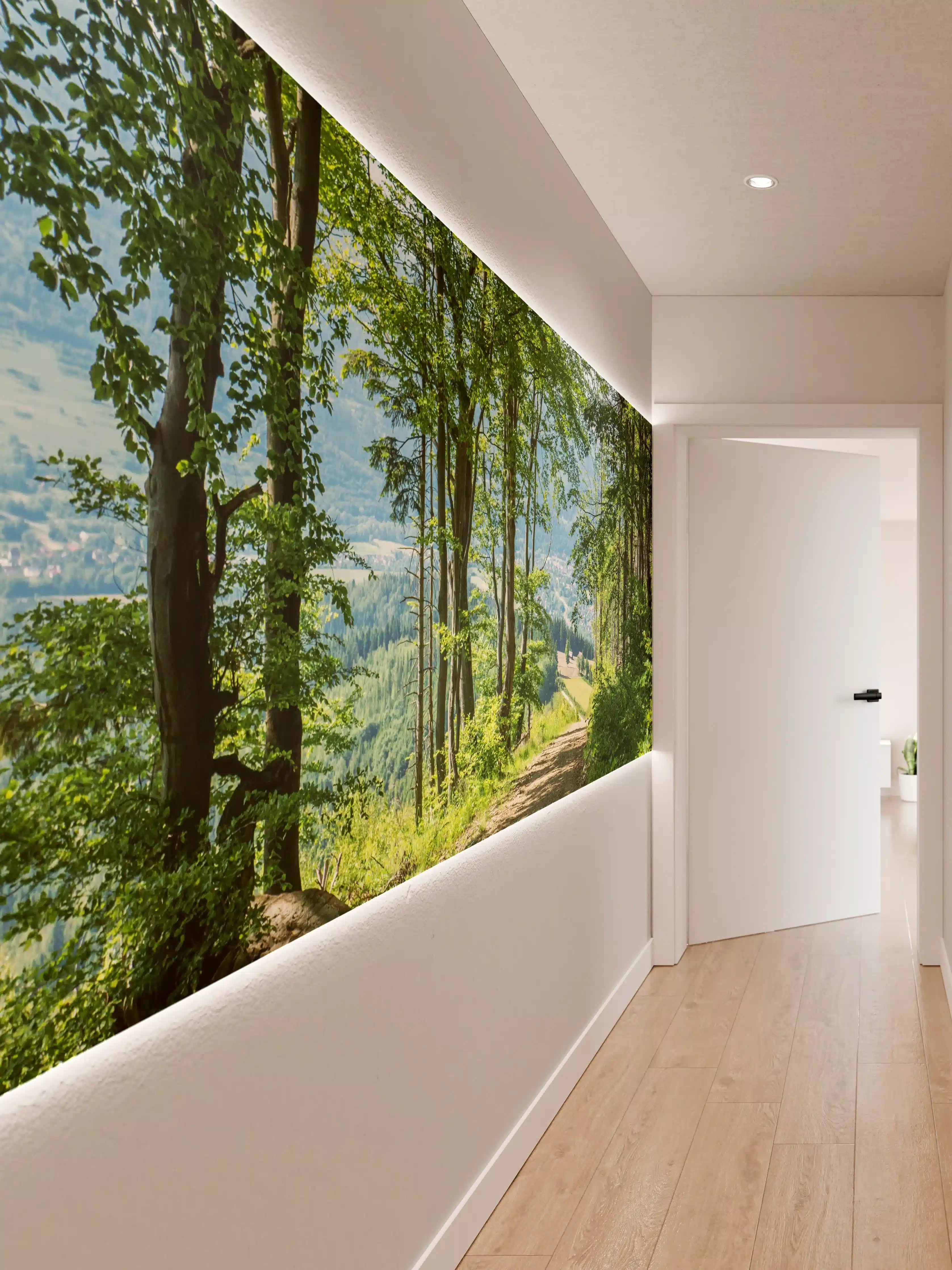 Wandverkleidung Flur - Waldweg Beskiden Polen