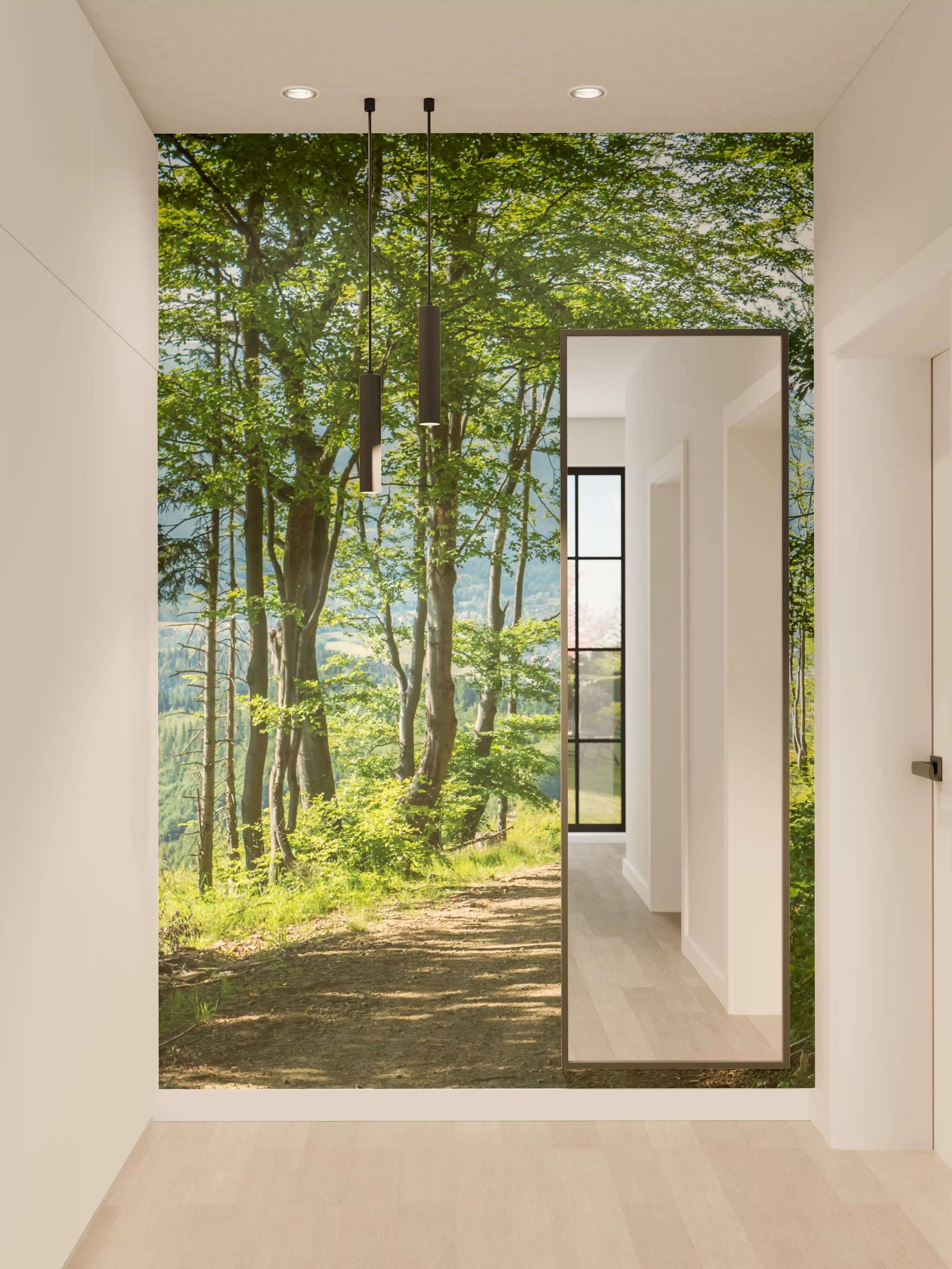 Wandverkleidung Flur - Waldweg Beskiden Polen