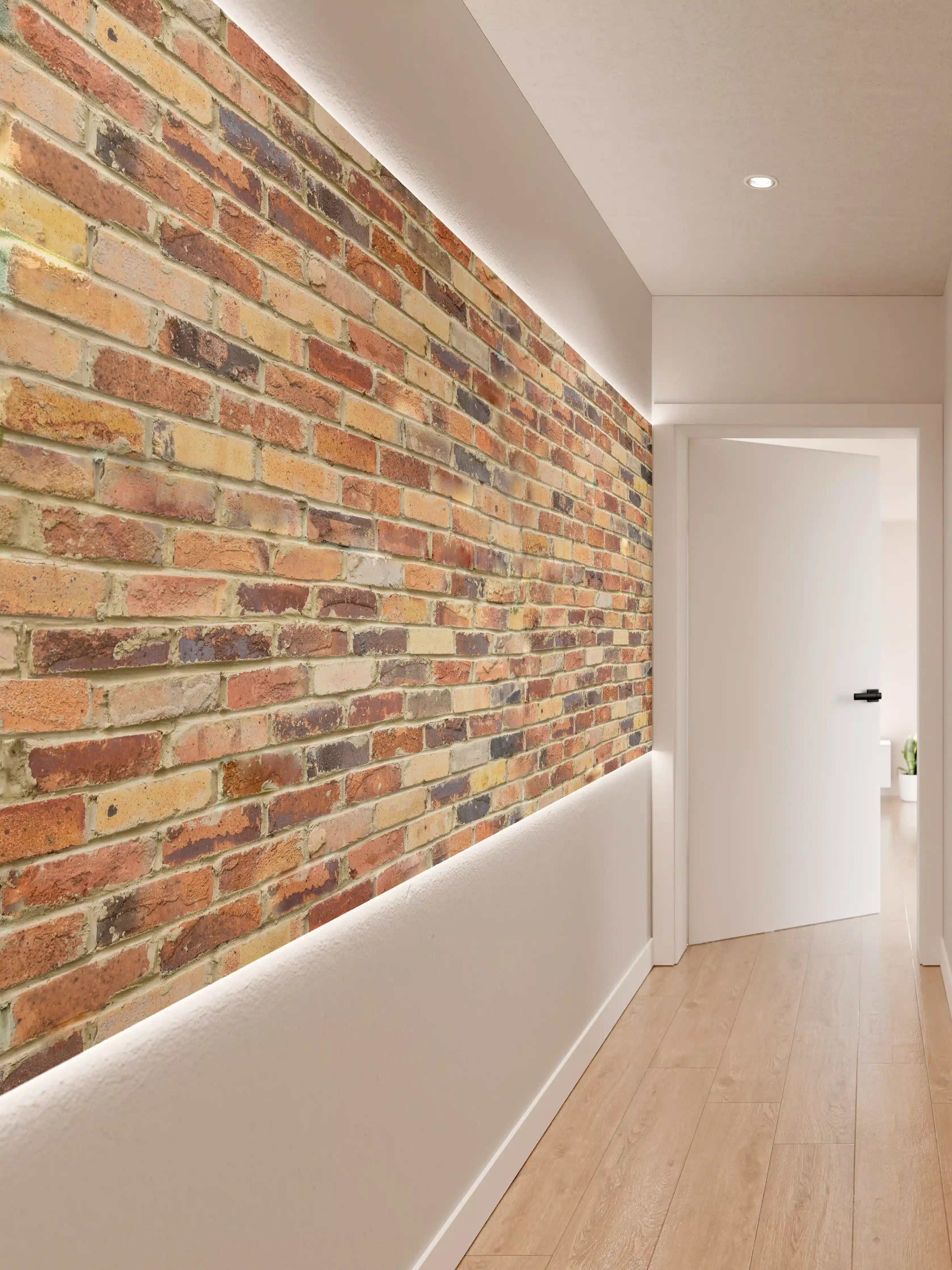 Wandverkleidung Flur - Wand aus farbigen Ziegeln