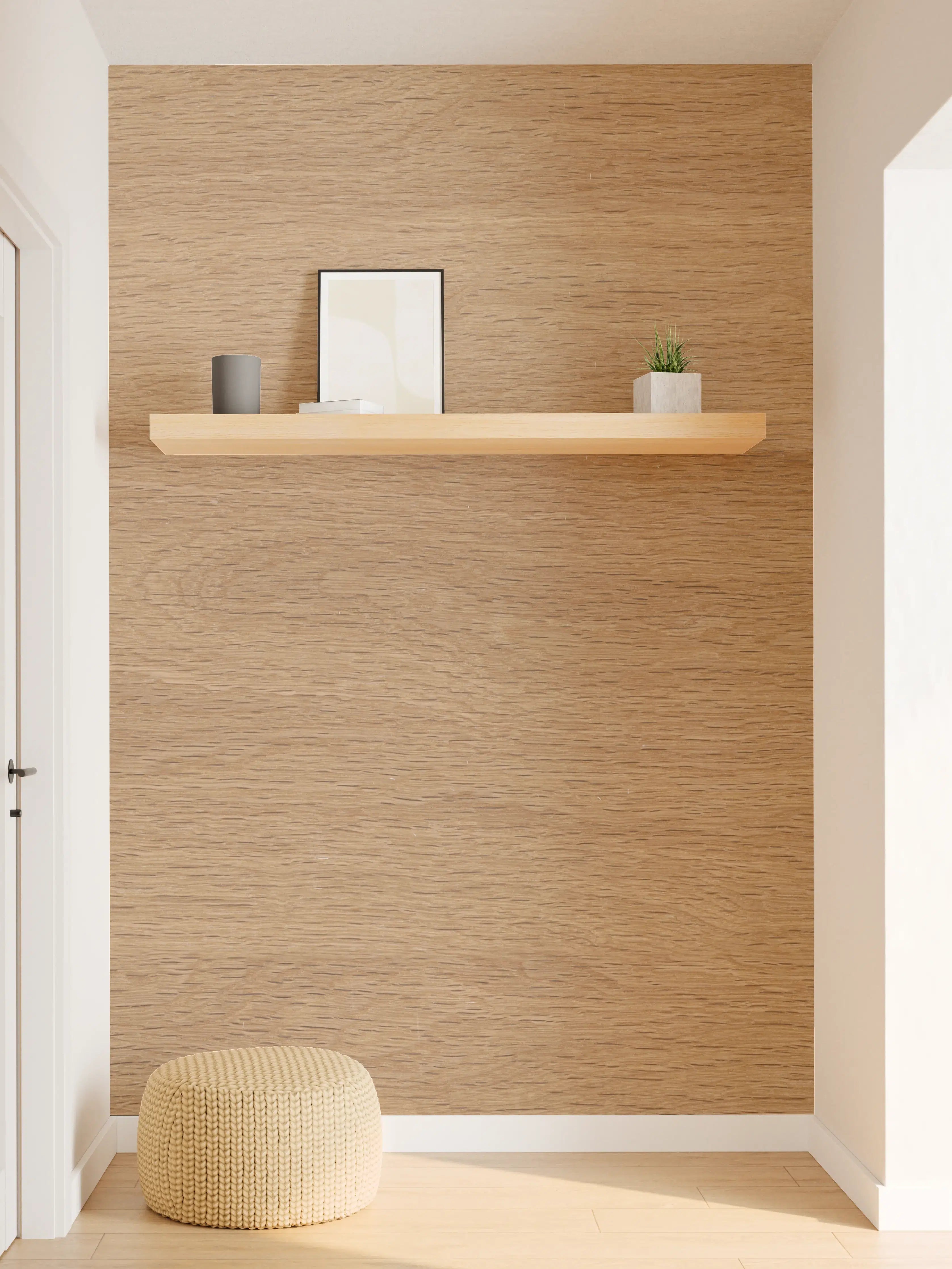 Wandverkleidung Flur - Warmbraune Eichenholz-Textur