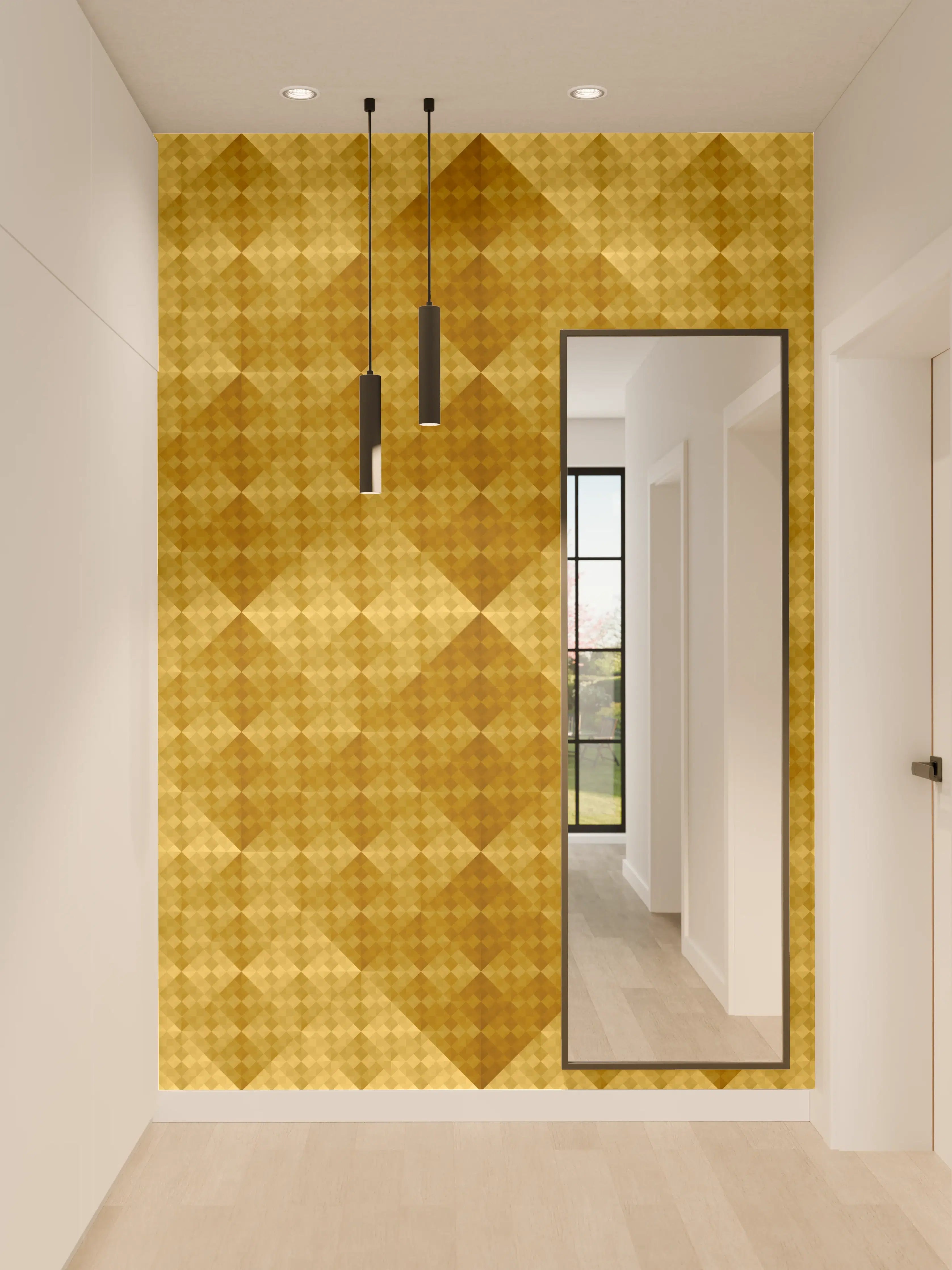 Wandverkleidung Flur - Warmes Holzdesign mit Muster