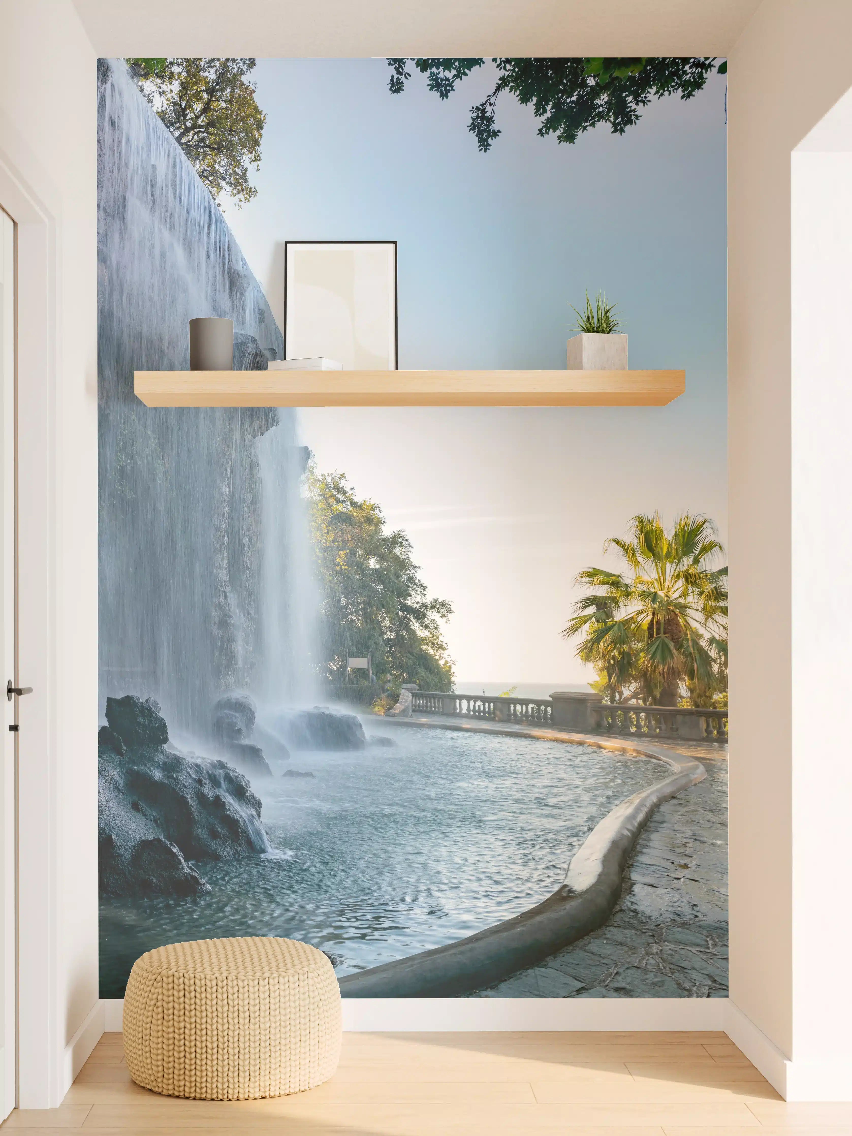 Wandverkleidung Flur - Wasserfall bei Sonnenaufgang