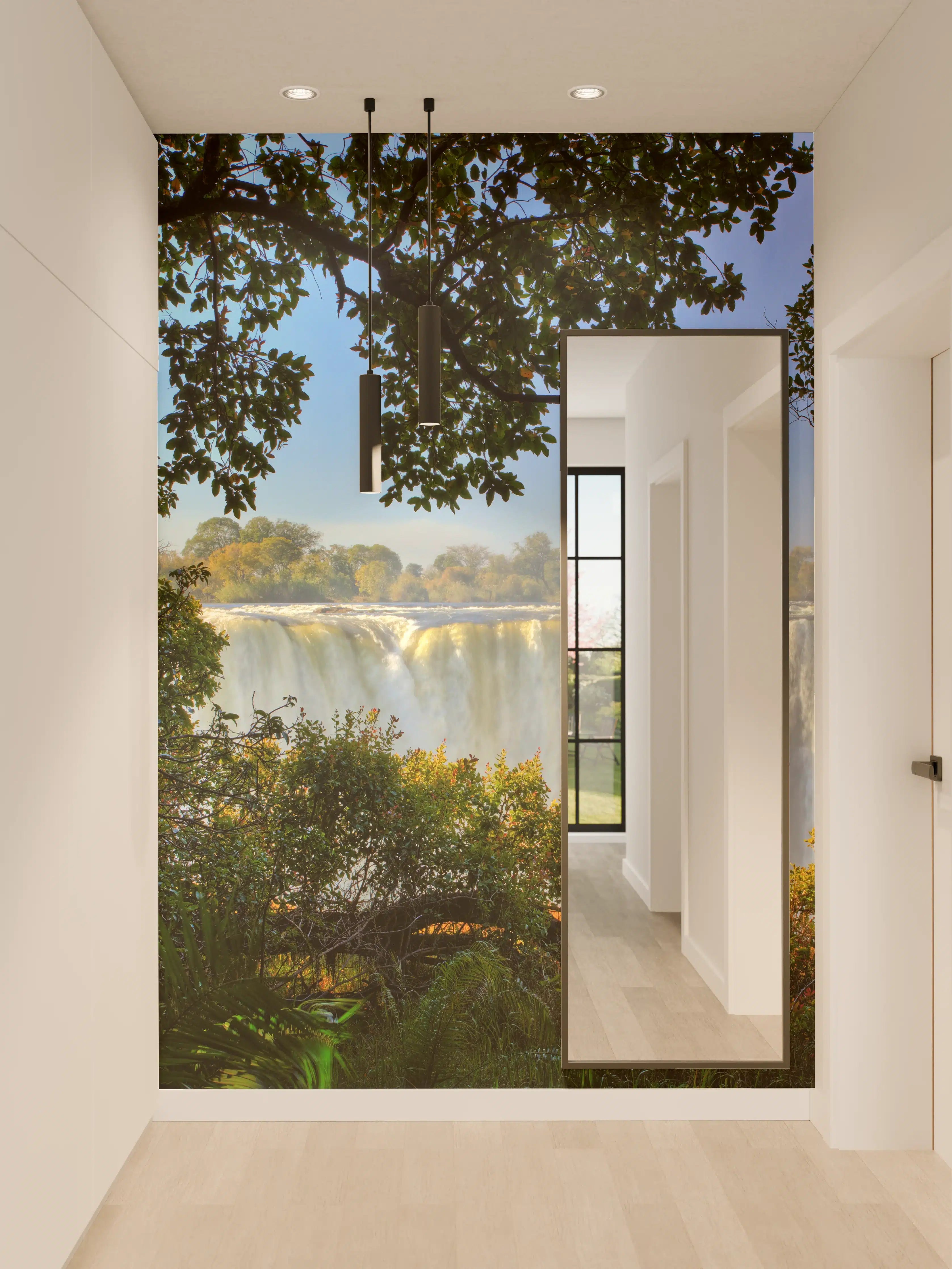 Wandverkleidung Flur - Wasserfall im Dschungel – Natur pur