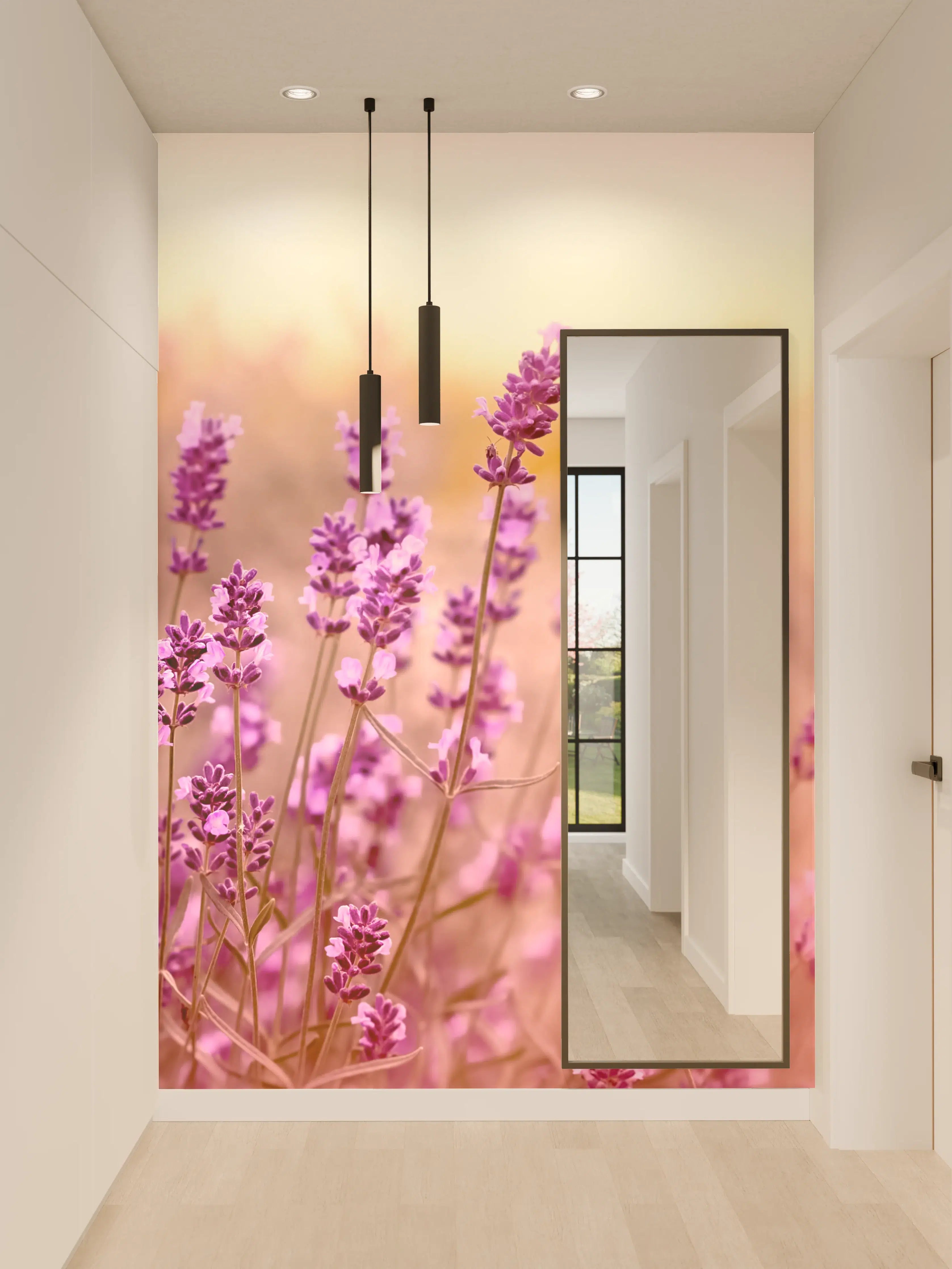 Wandverkleidung Flur - Weicher und selektiver Fokus auf Lavendelblüte
