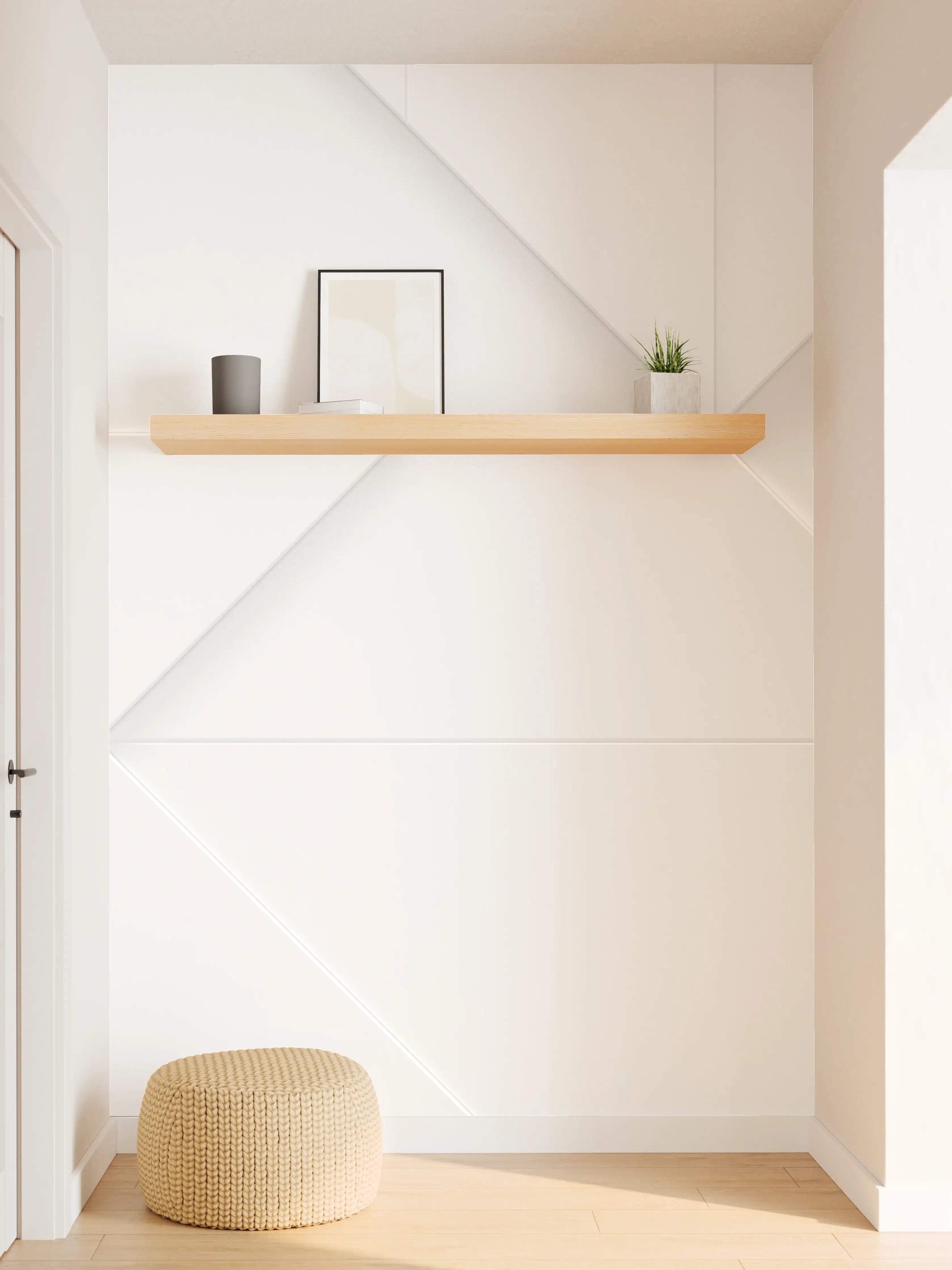Wandverkleidung Flur - Weiß Geometrisches 3D Design
