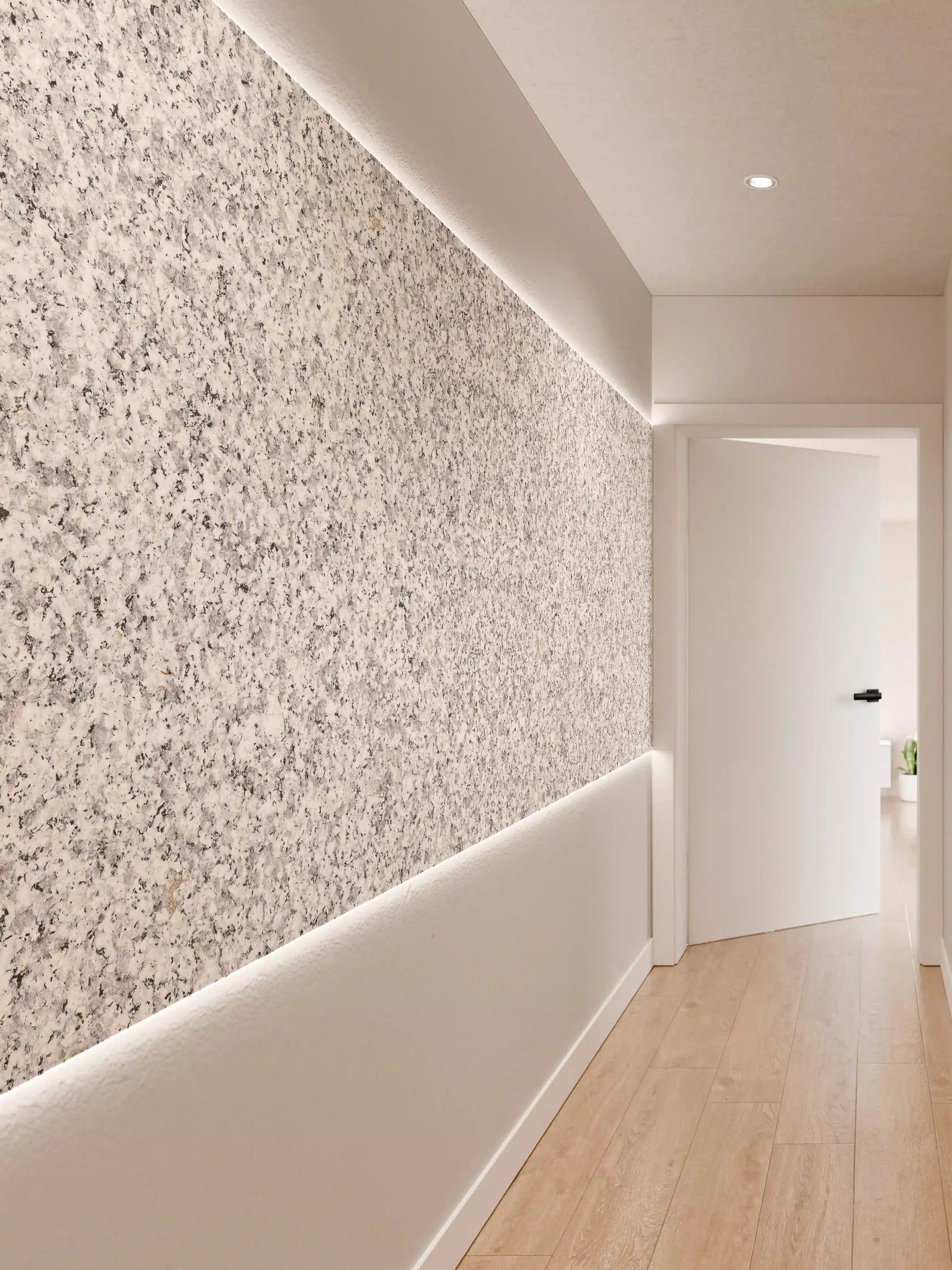 Wandverkleidung Flur - Weiß-Grau Terrazzo Bodentextur