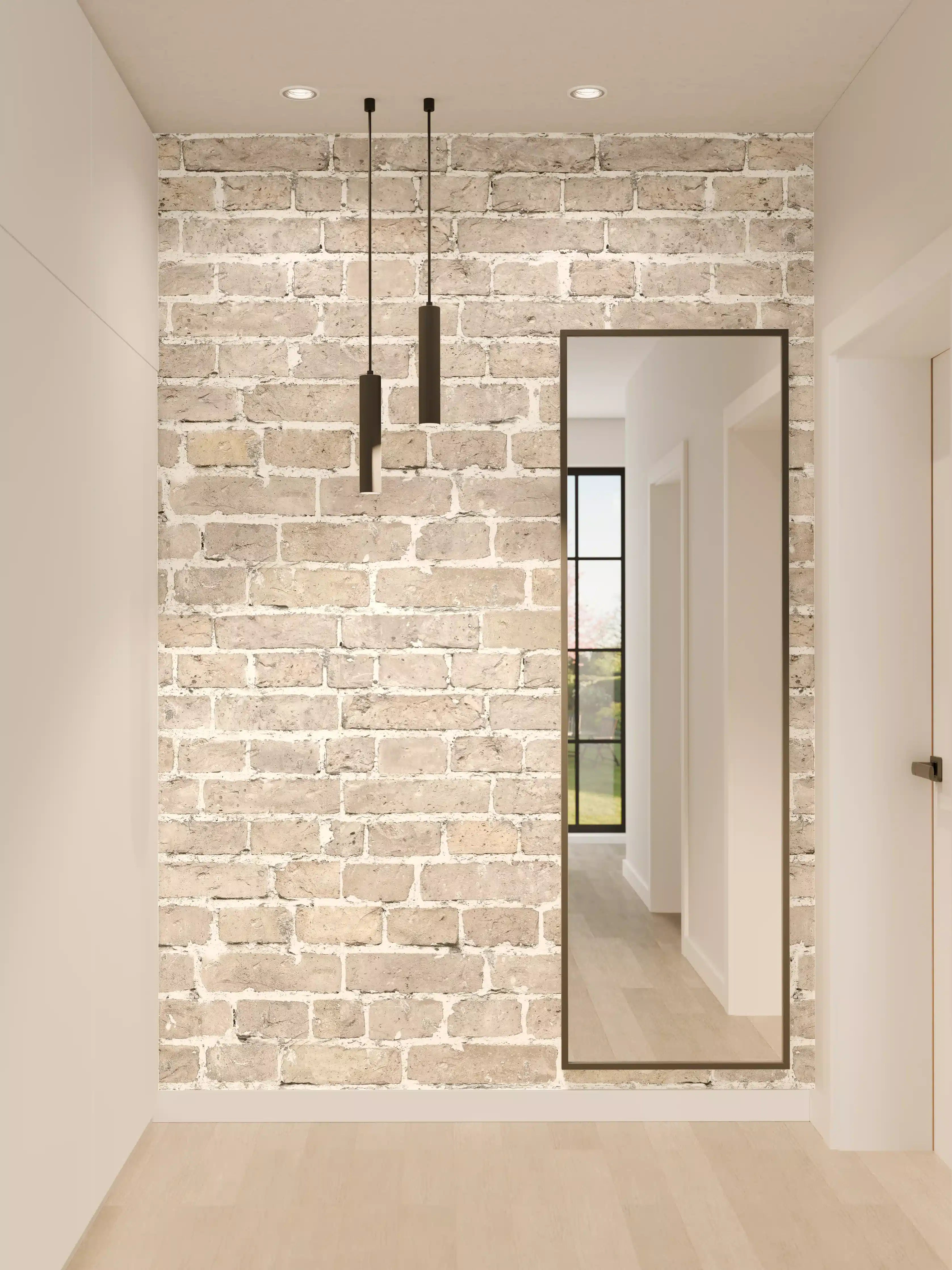 Wandverkleidung Flur - Weiß gewaschenes altes Mauerpanorama