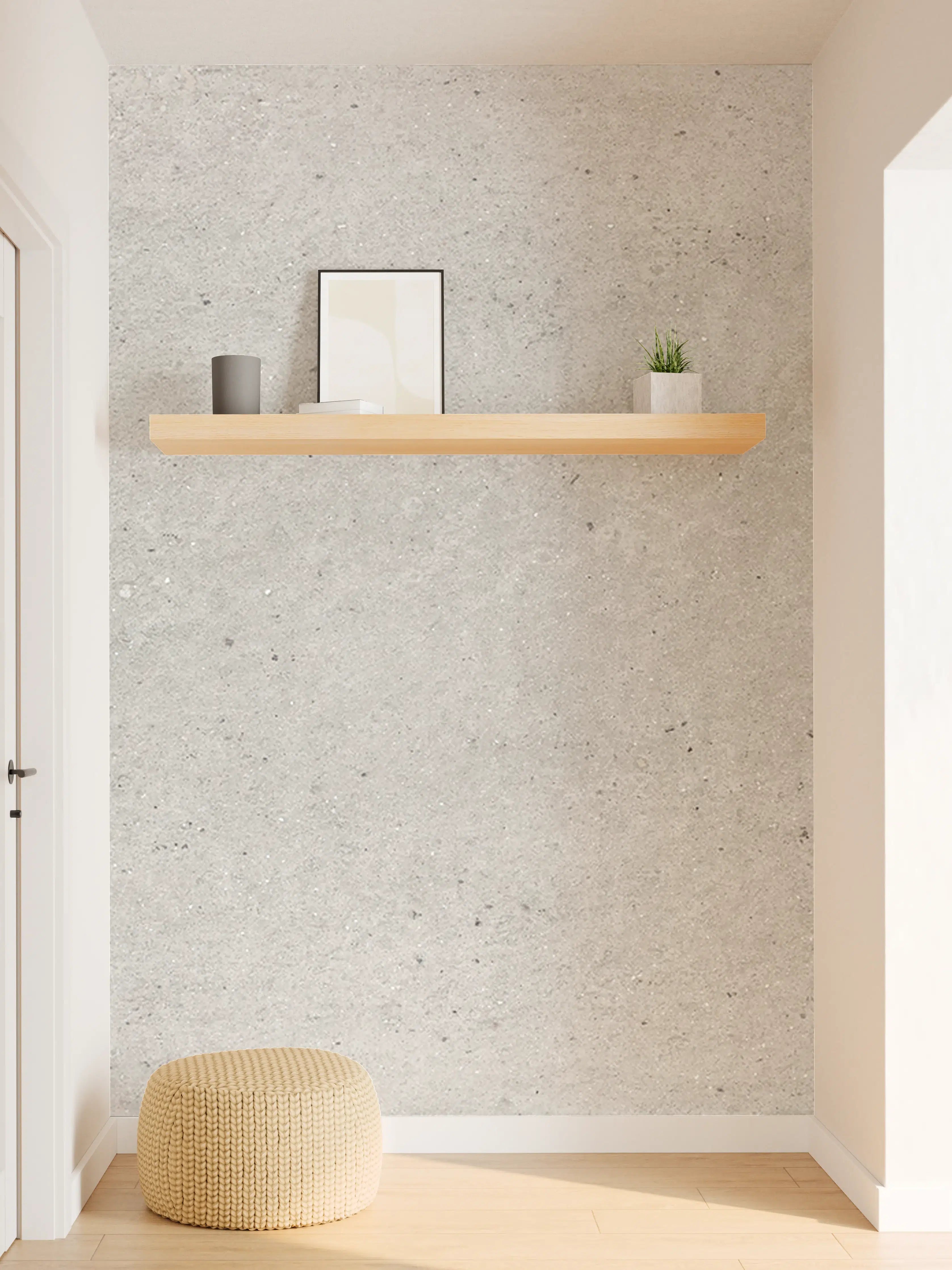 Wandverkleidung Flur - Weiß graue Betonwand 2