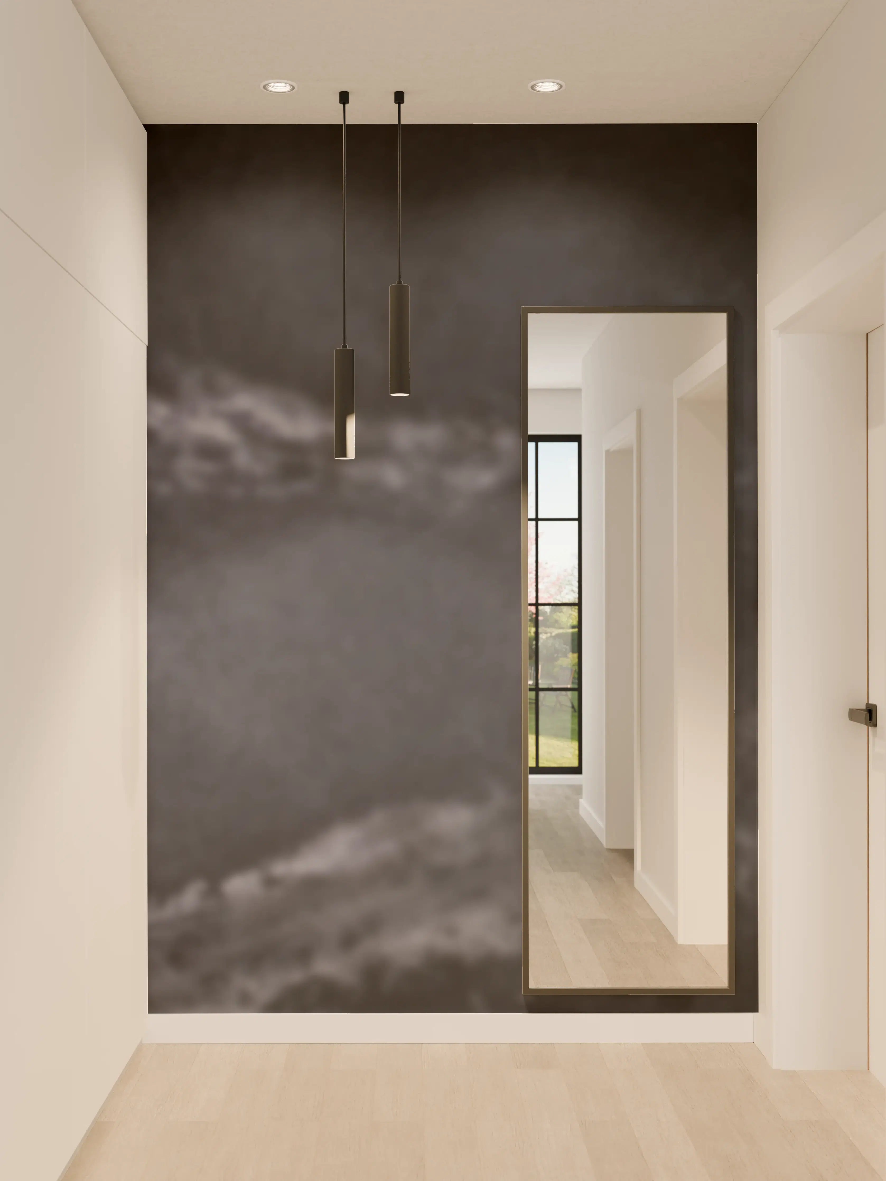 Wandverkleidung Flur - Weiße Orchideen auf Marmor