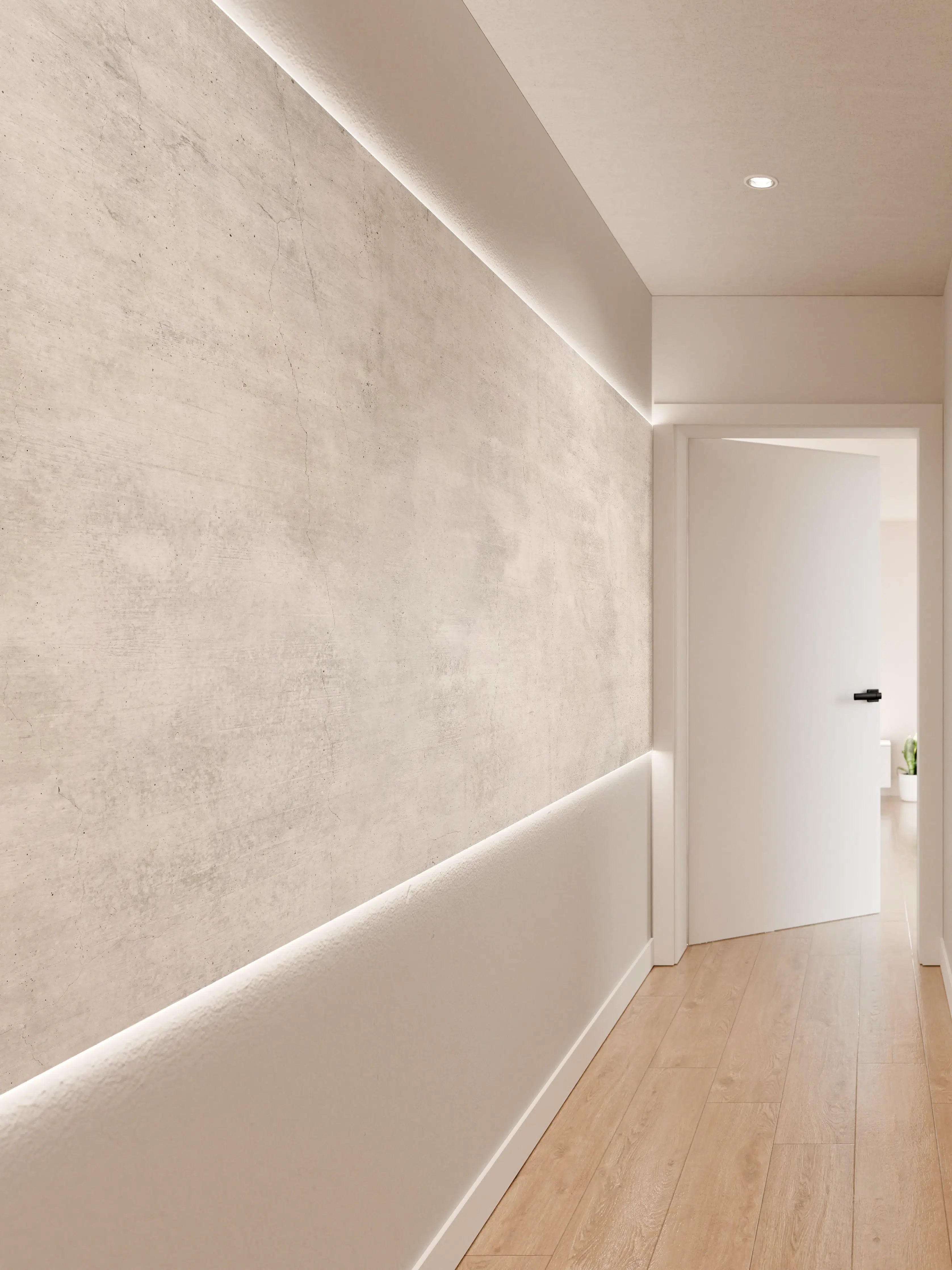 Wandverkleidung Flur - Weiße rissige Steinwand