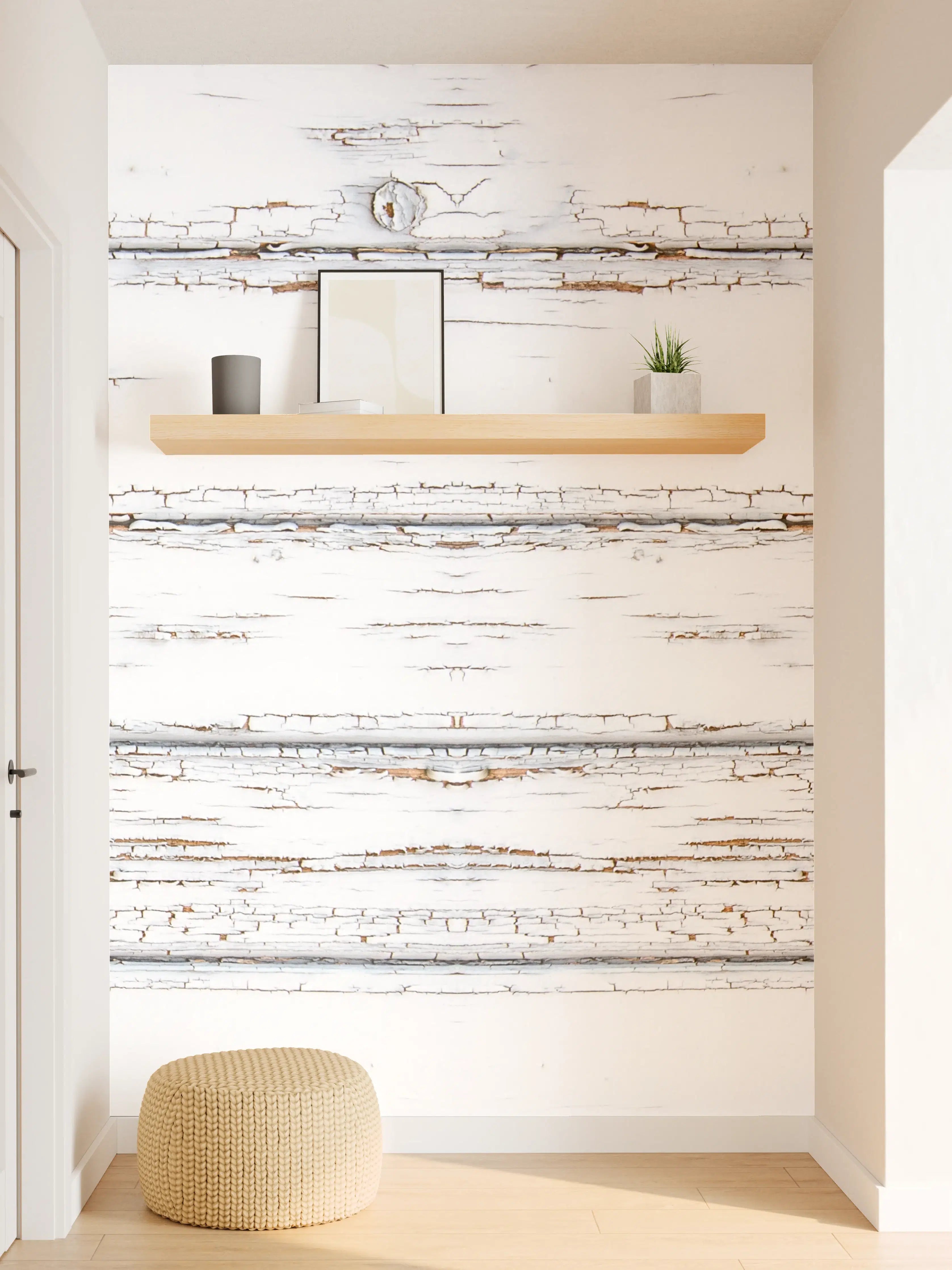 Wandverkleidung Flur - Weiße zerfallenden Holz