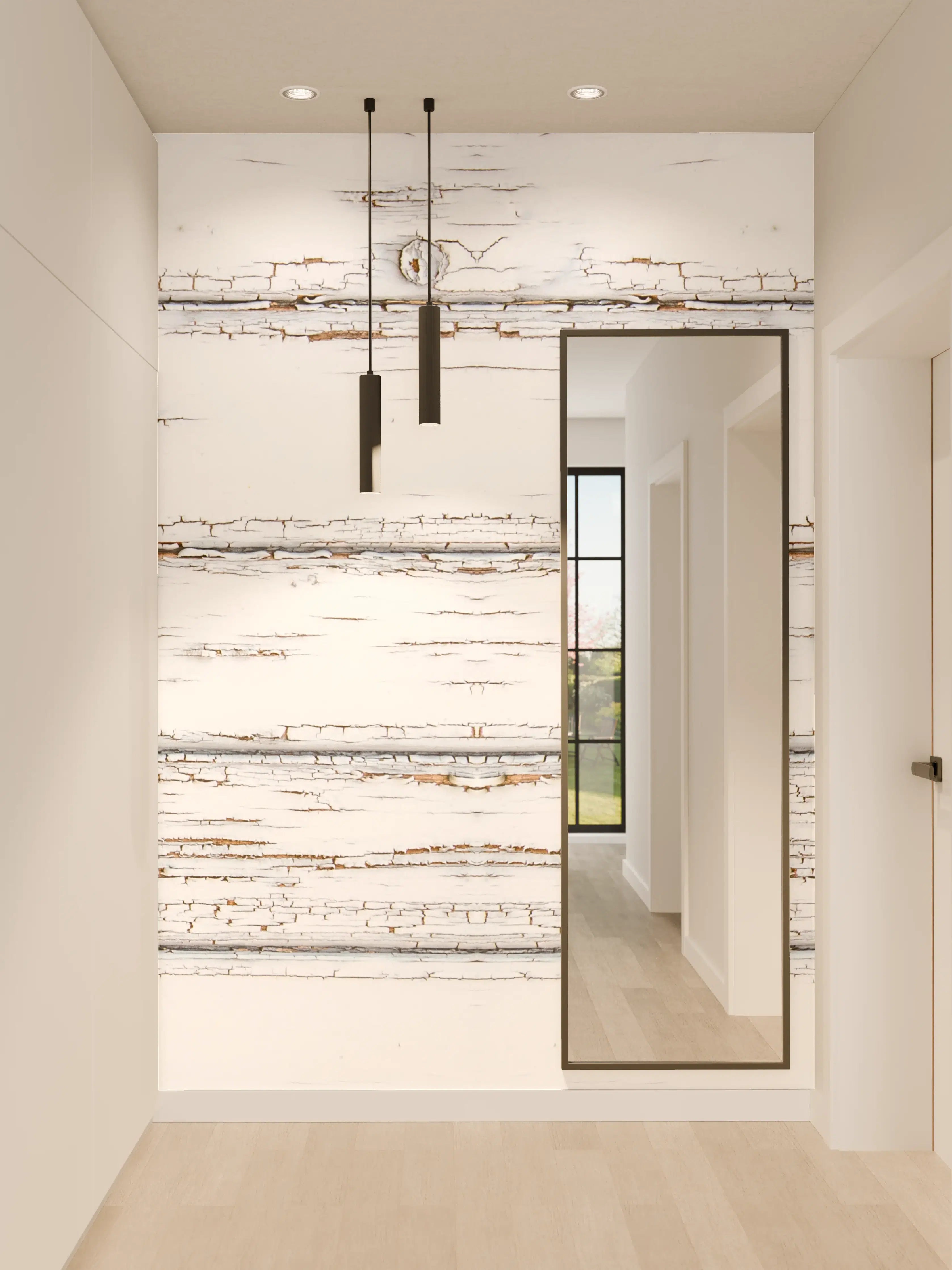 Wandverkleidung Flur - Weiße zerfallenden Holz