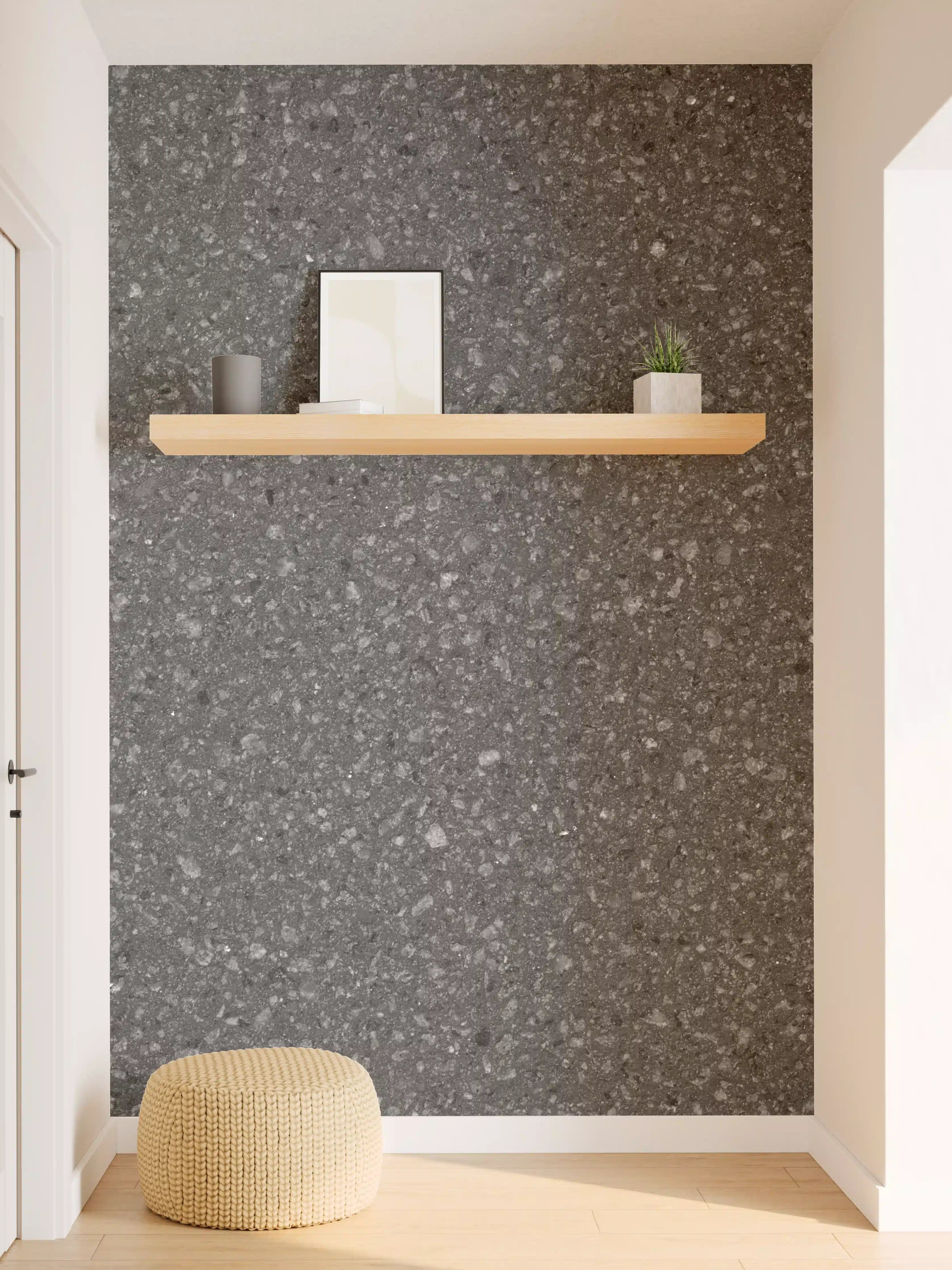 Wandverkleidung Flur - Weißer Marmor mit Grauschliff