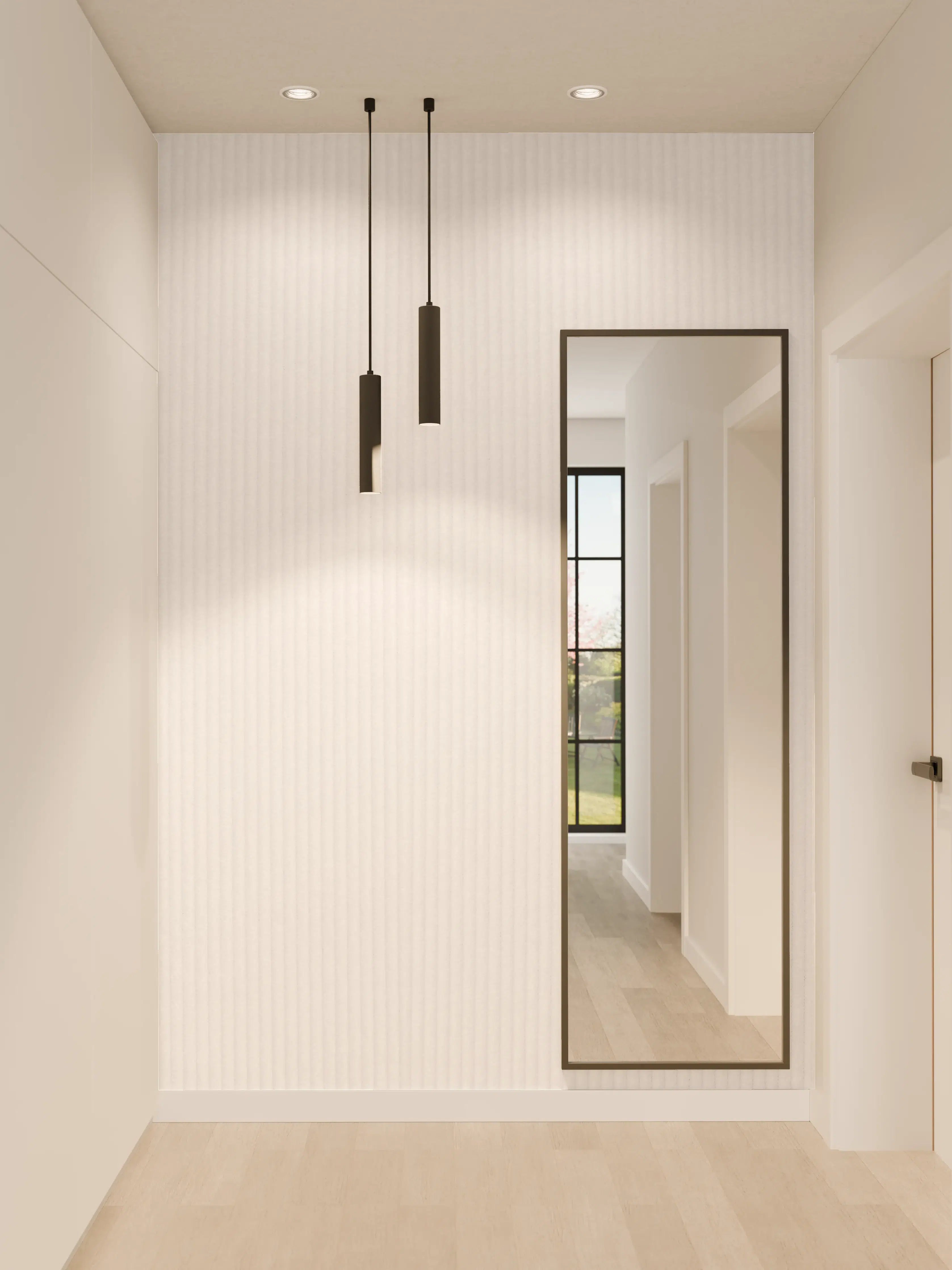 Wandverkleidung Flur - Weißes karrieriertes Kunststoffblech