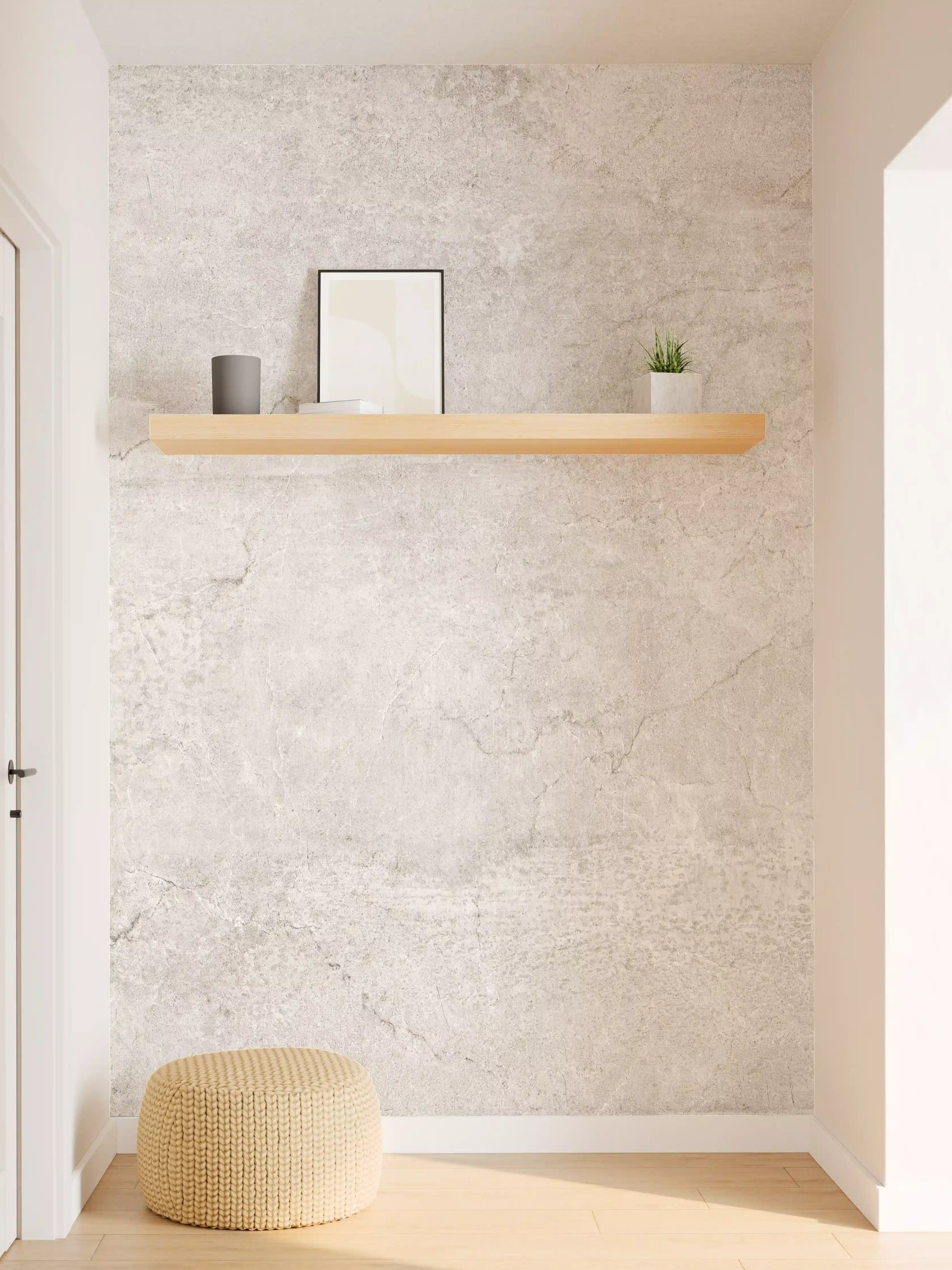 Wandverkleidung Flur - Weißliche Zement Textur 