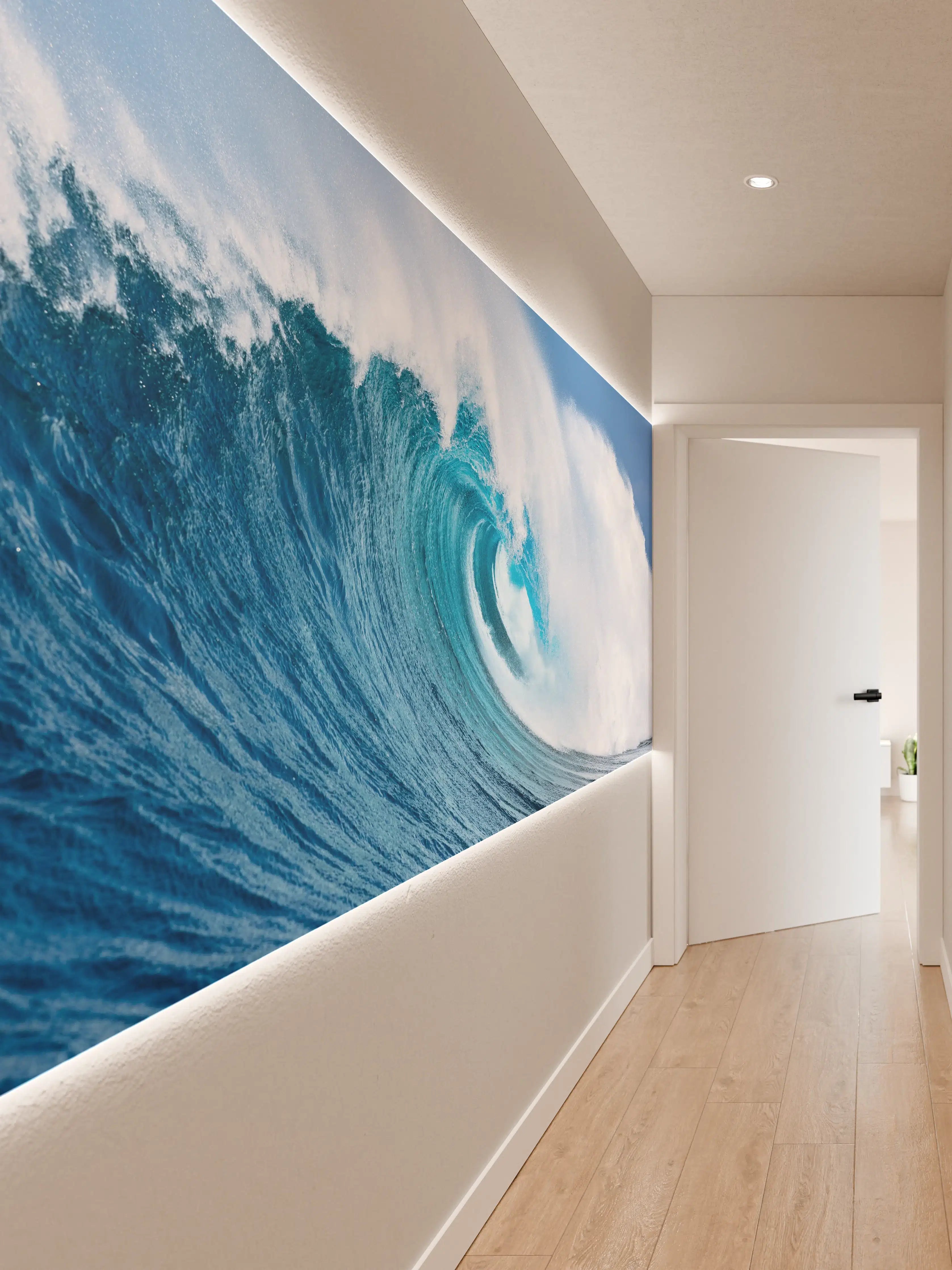 Wandverkleidung Flur - Wellenreiten am Meer