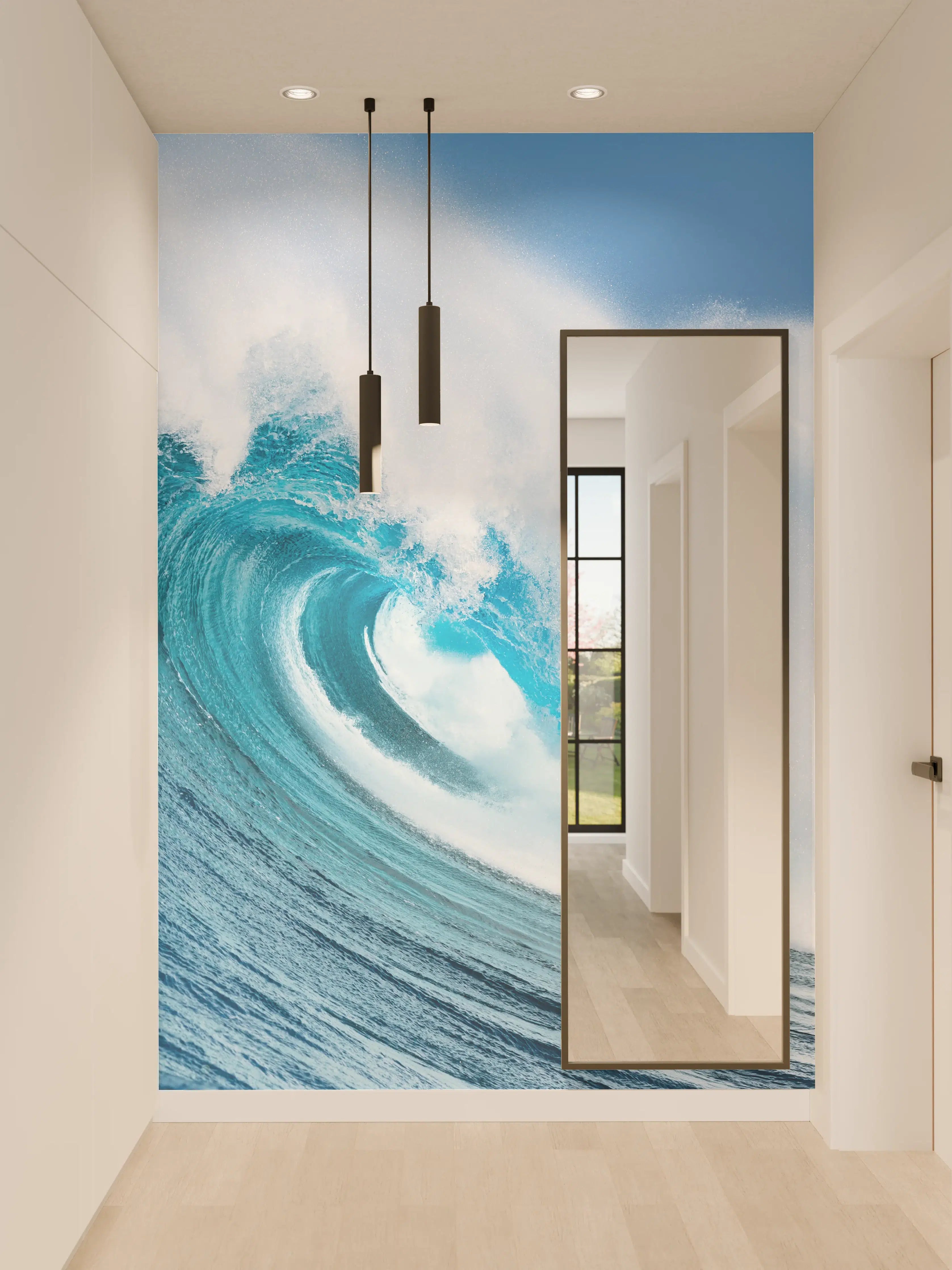 Wandverkleidung Flur - Wellenreiten am Meer