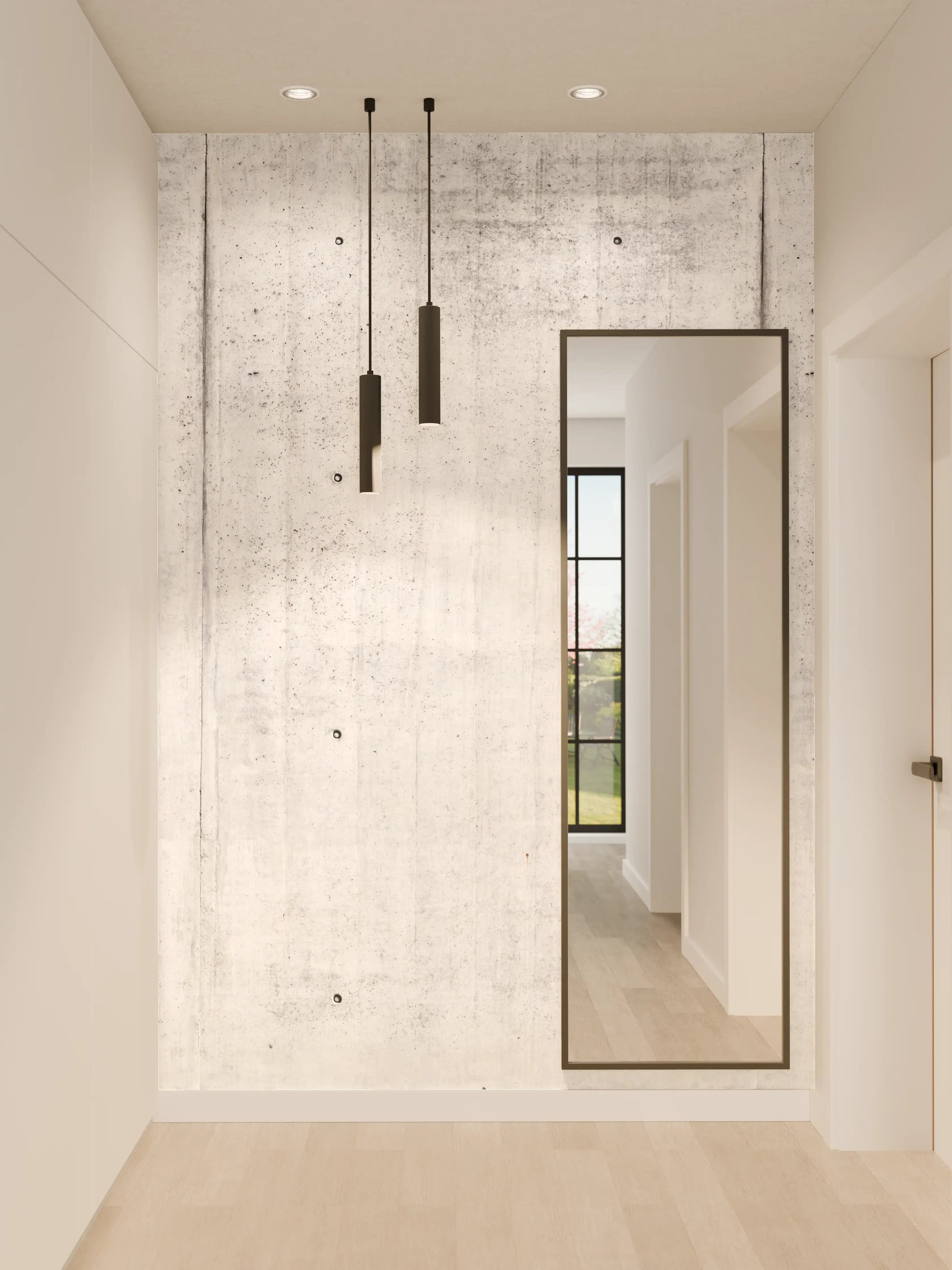 Wandverkleidung Flur - Wiederholtes Sichtbeton Textur